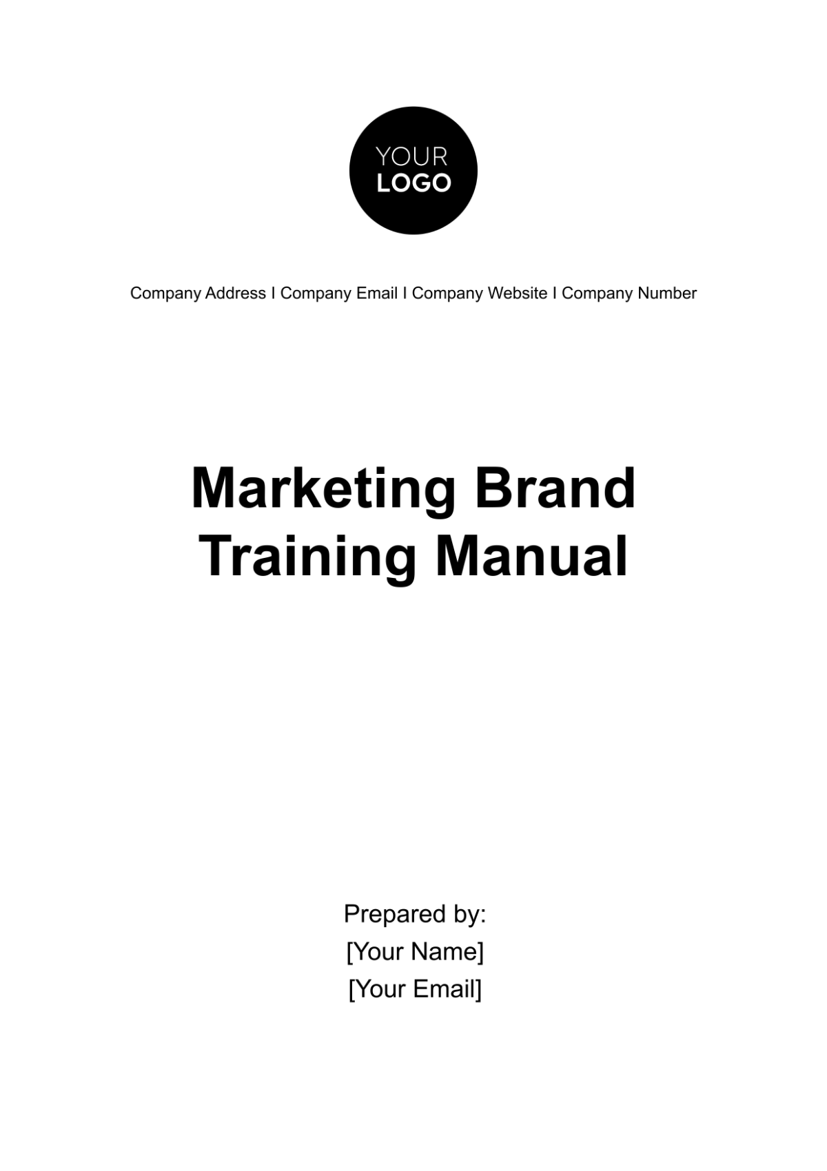 Marketing Brand Training Manual Template