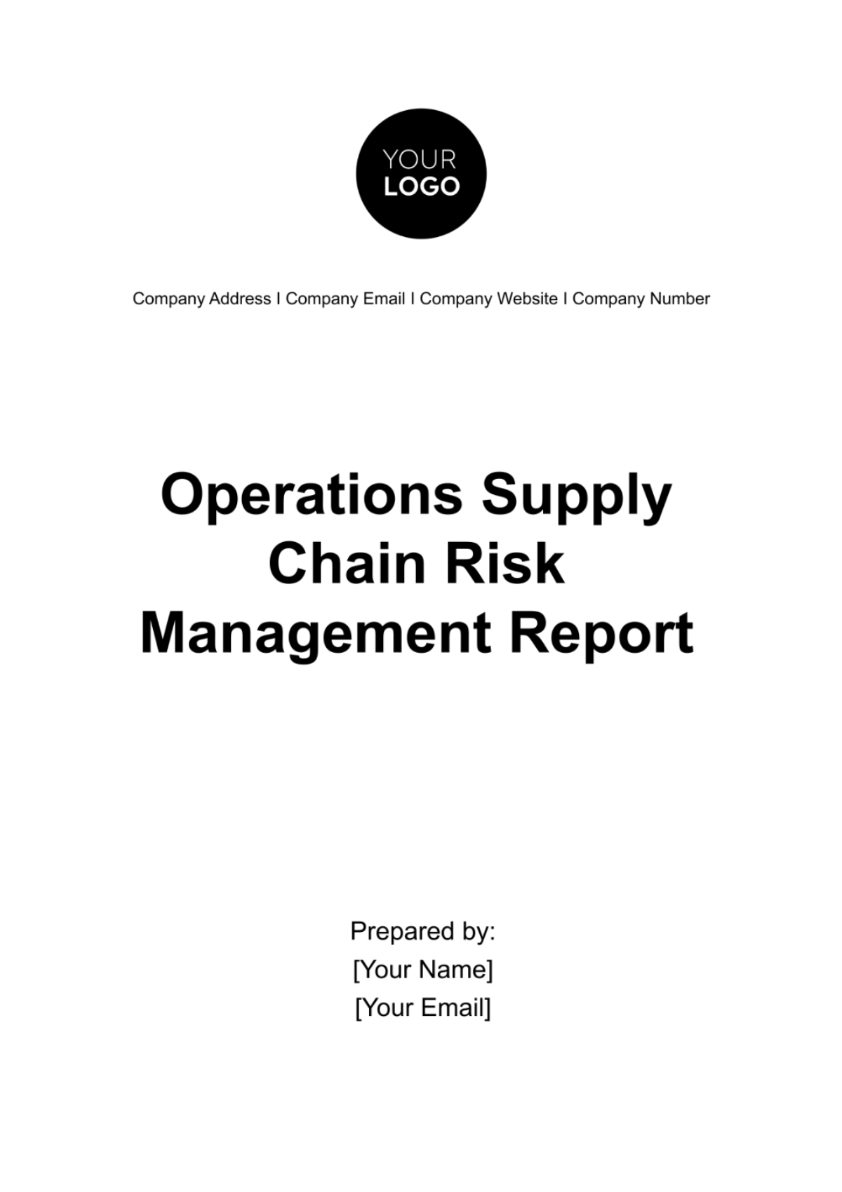 Operations Supply Chain Risk Management Report Template