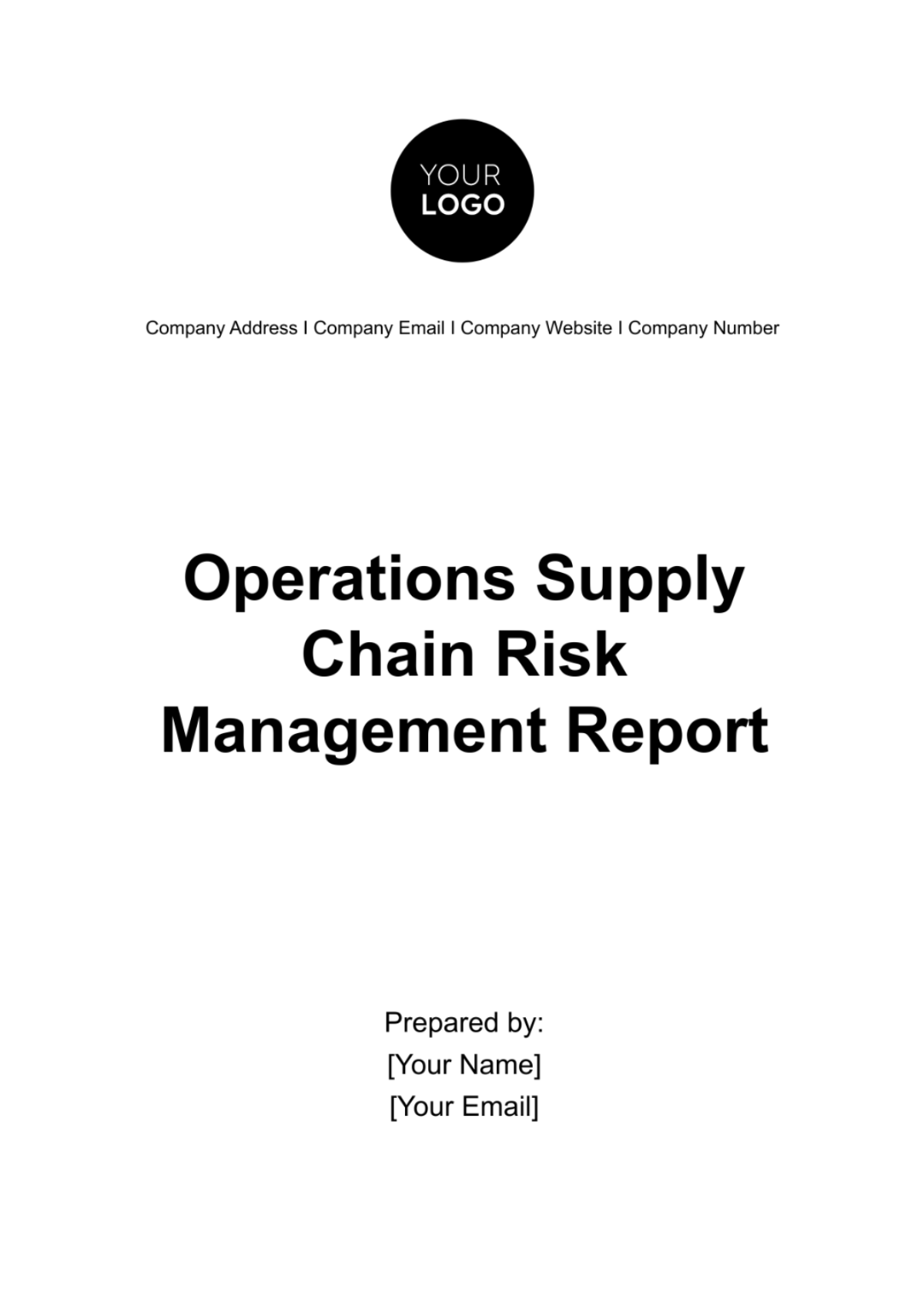 Operations Supply Chain Risk Management Report Template - Edit Online & Download