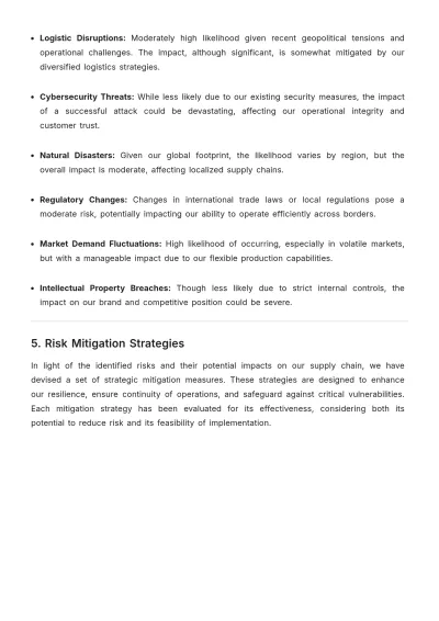 Free Operations Supply Chain Risk Management Report Template to Edit Online