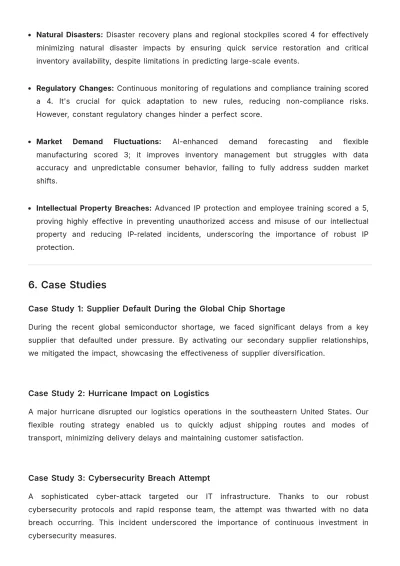 Free Operations Supply Chain Risk Management Report Template to Edit Online