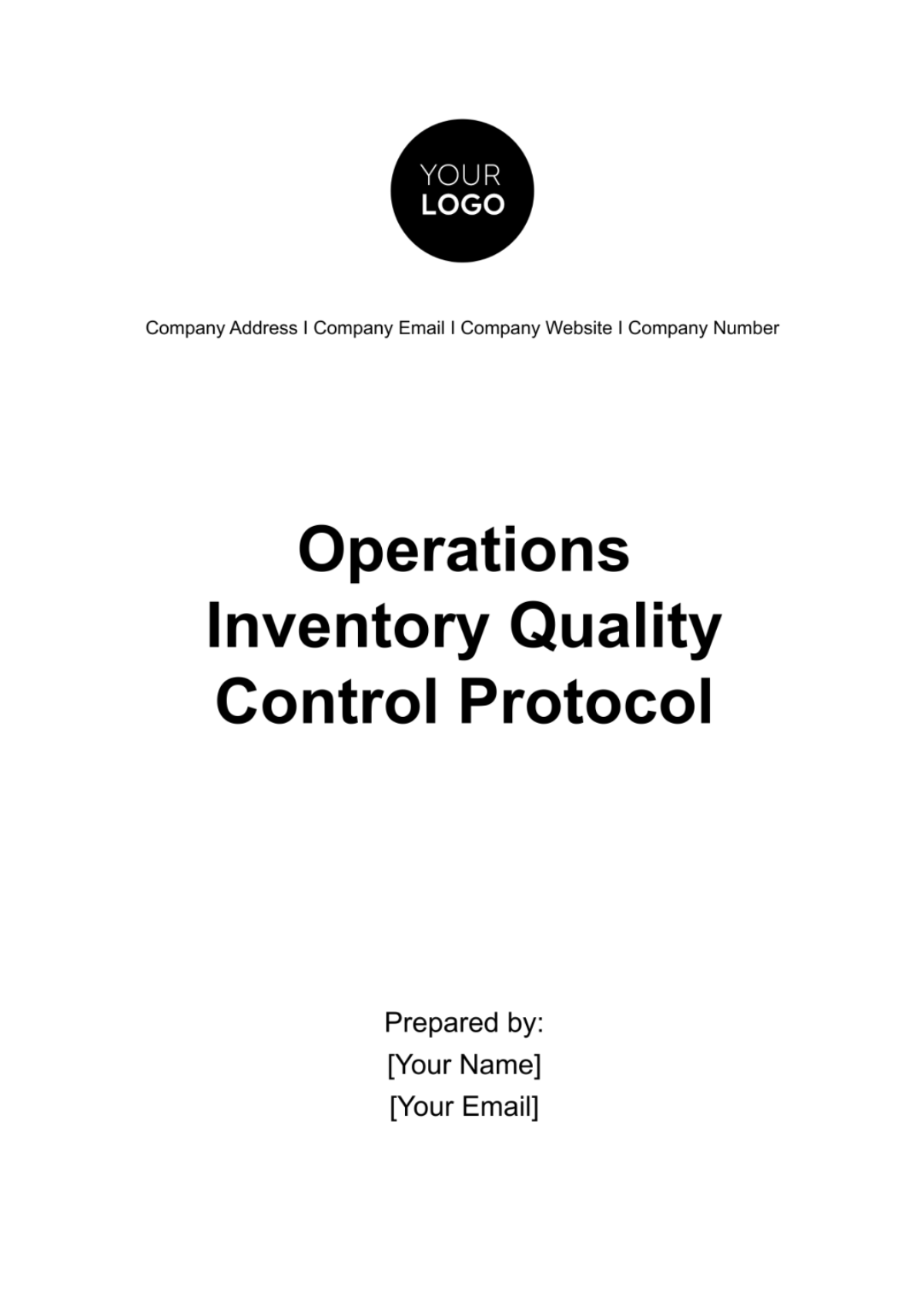 Operations Inventory Quality Control Protocol Template