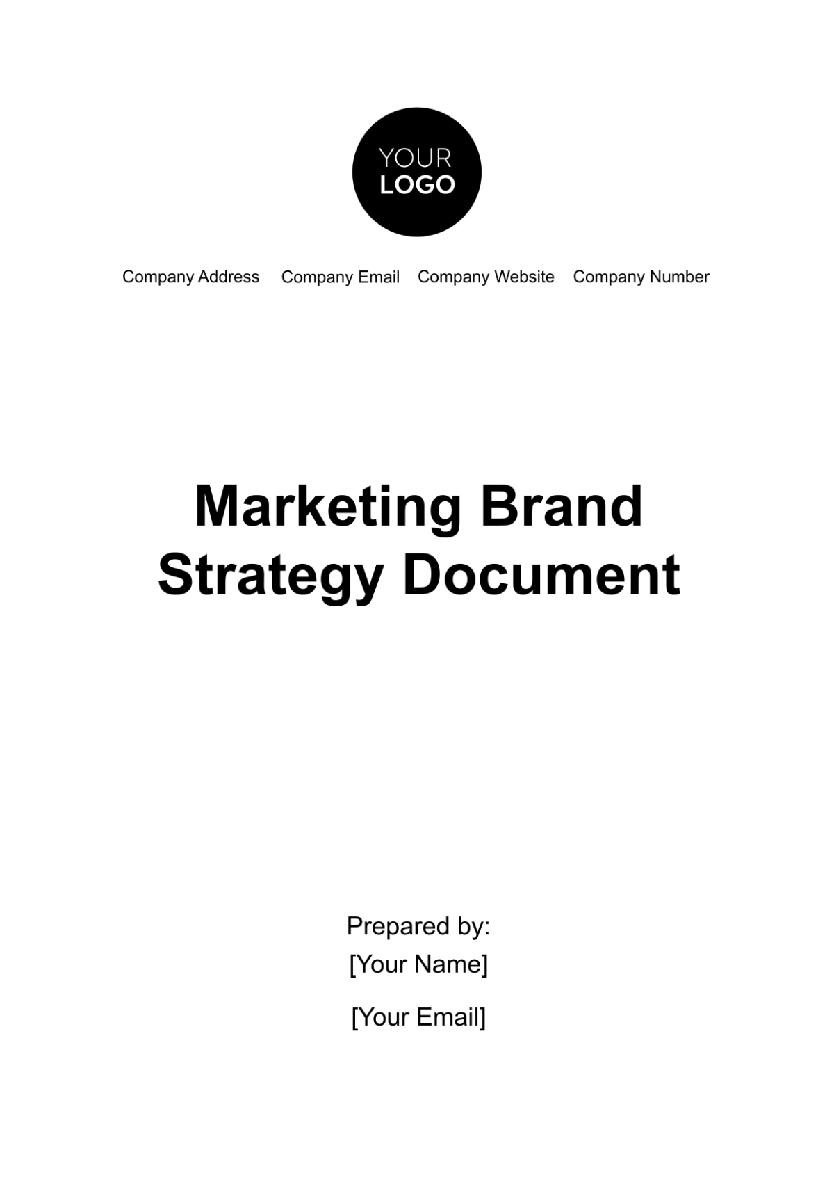 Marketing Brand Strategy Document Template