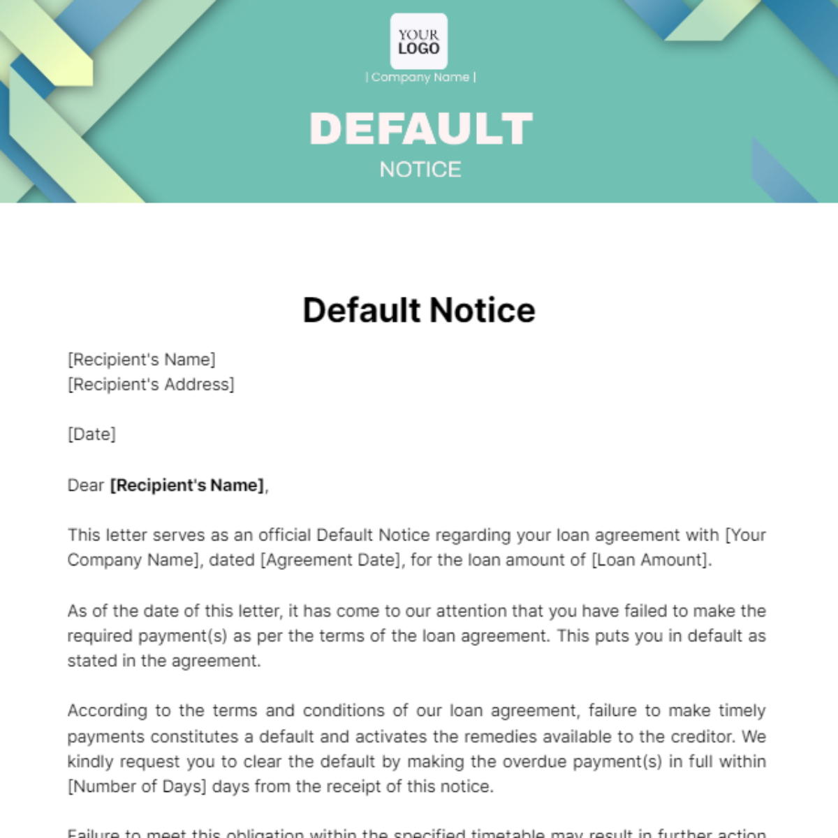 Default Notice Template