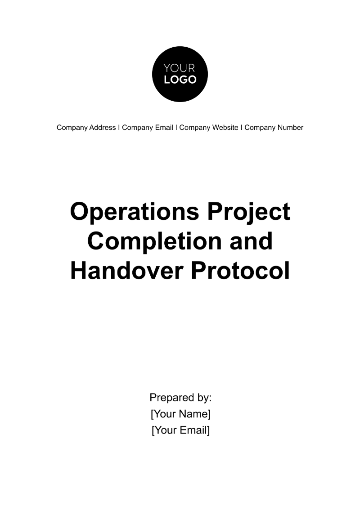 Free Operations Project Completion and Handover Protocol Template