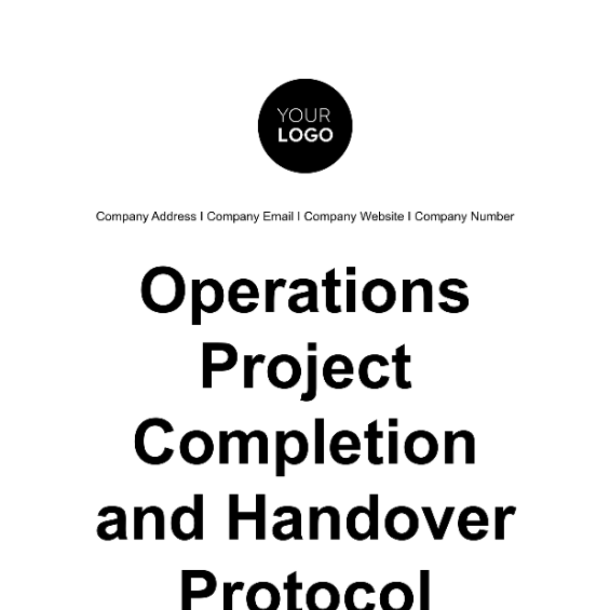 Operations Project Completion and Handover Protocol Template - Edit ...