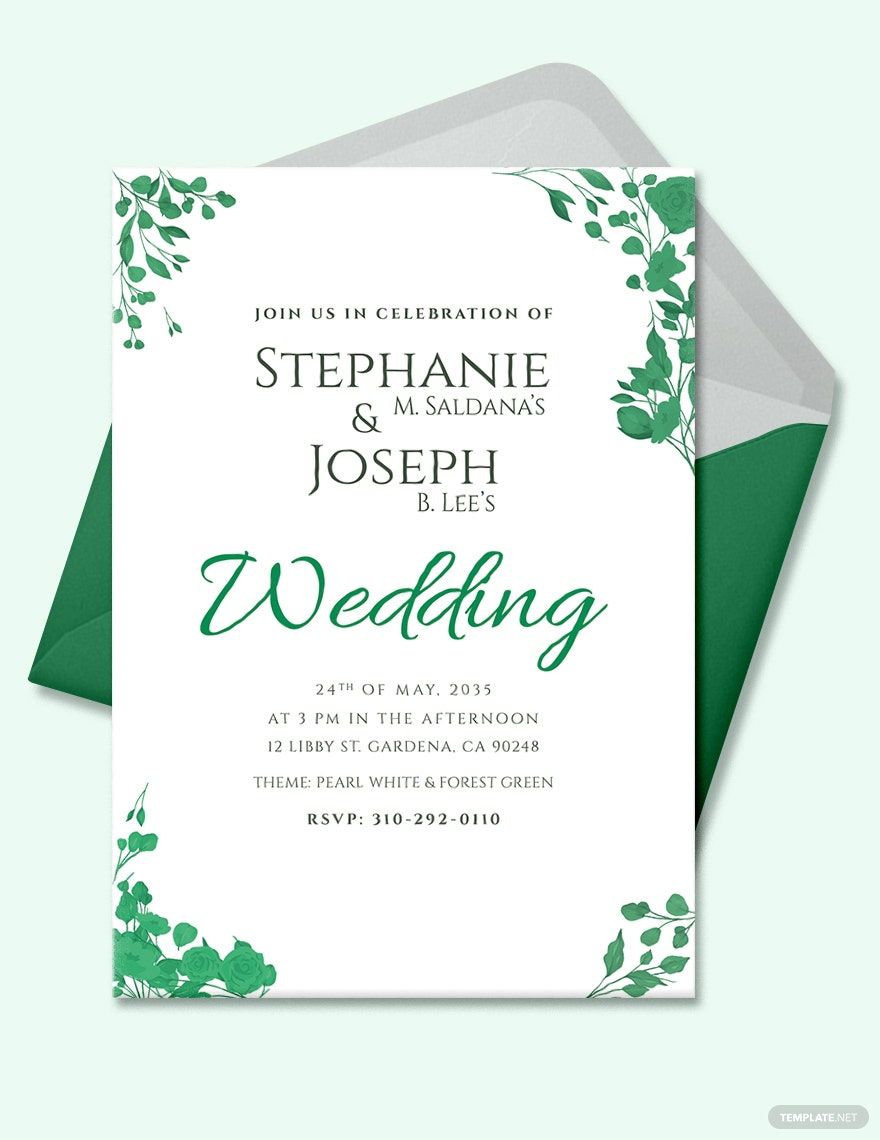 Fall Wedding Flower Invitation Card Template
