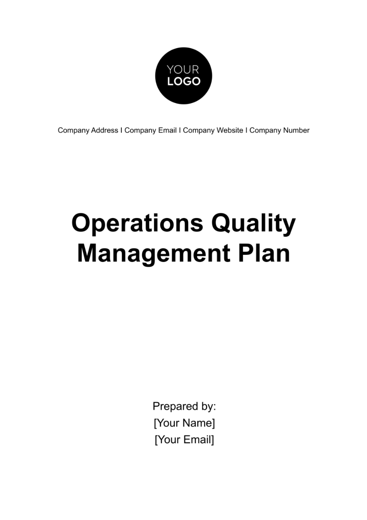 Operations Quality Management Plan Template