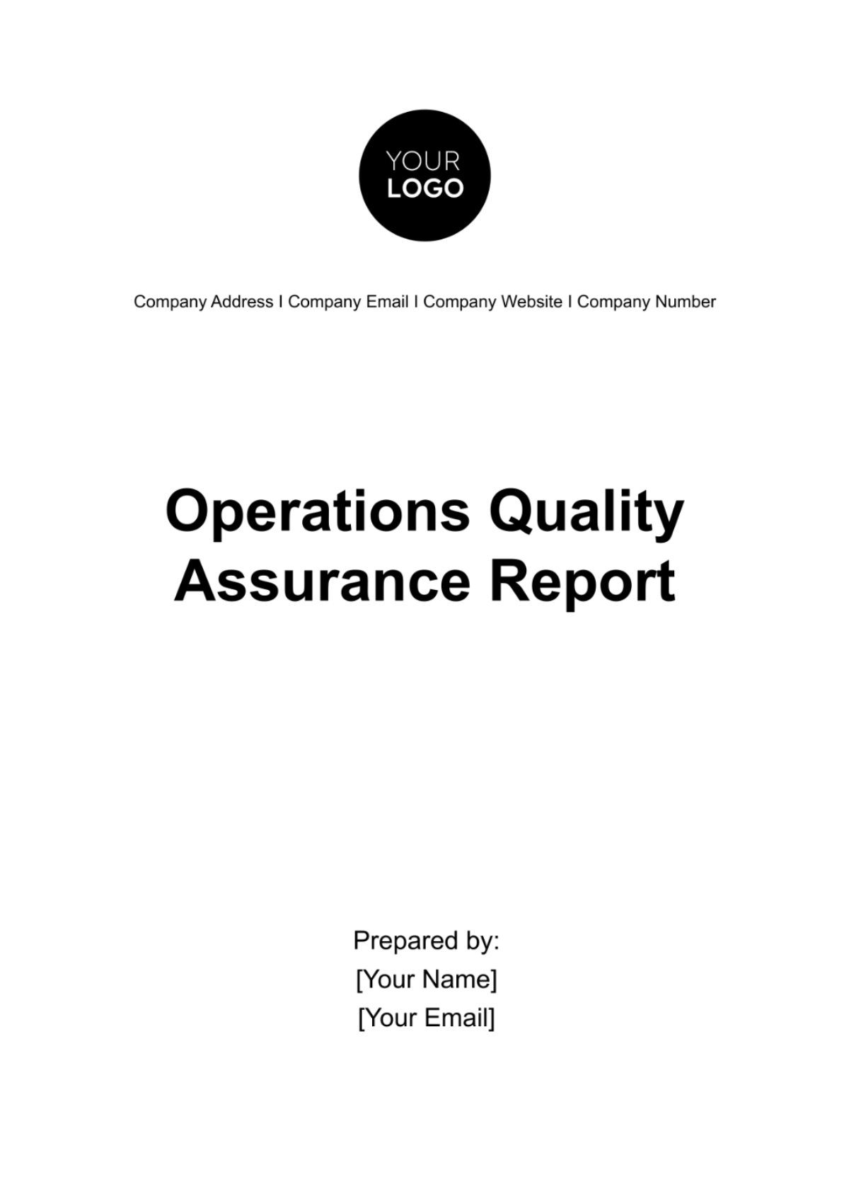 Operations Quality Assurance Report Template