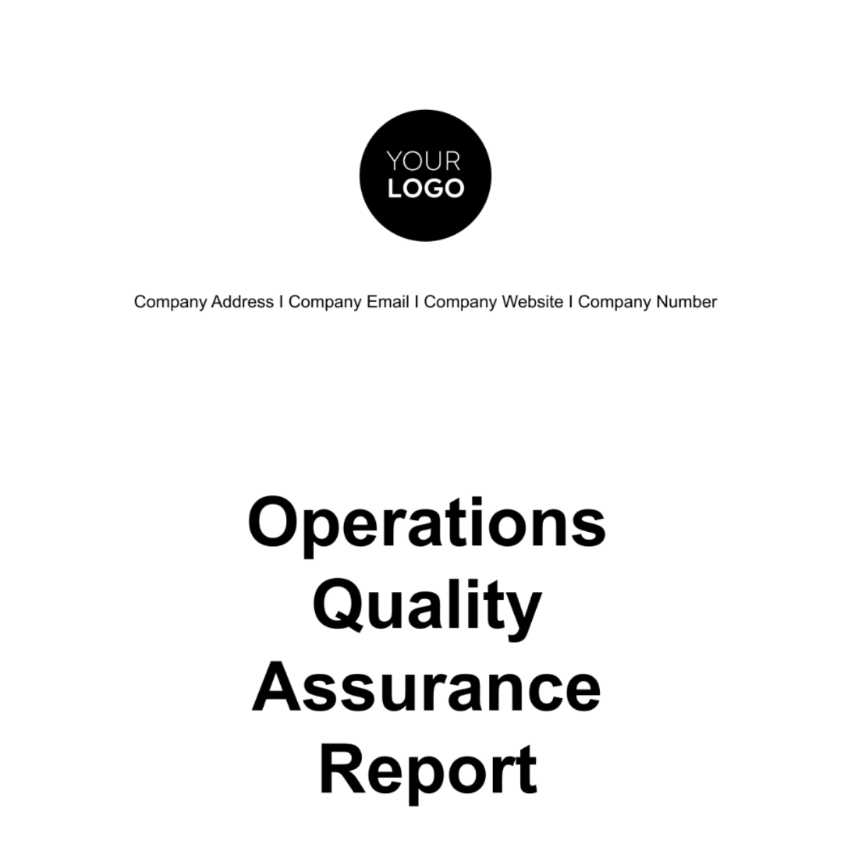 Operations Quality Assurance Report Template