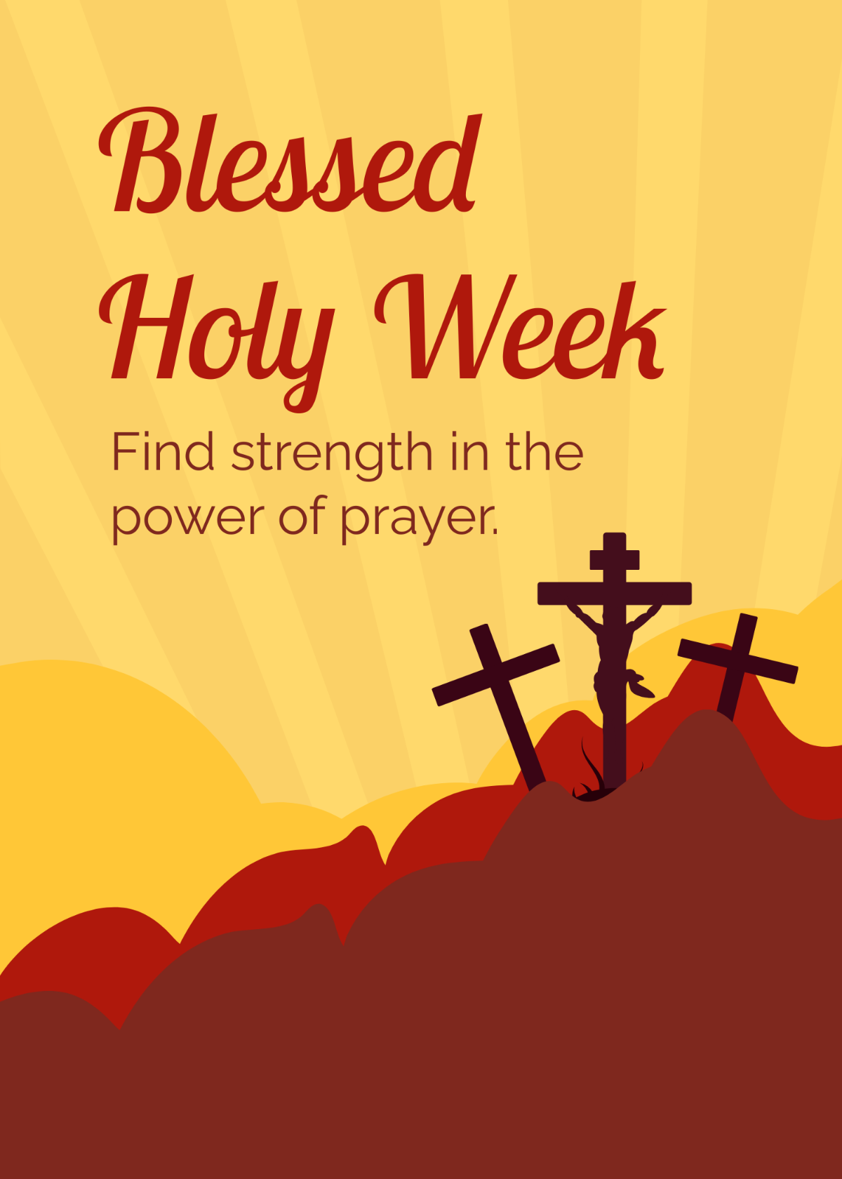 Free  Holy Week Greeting Card Template