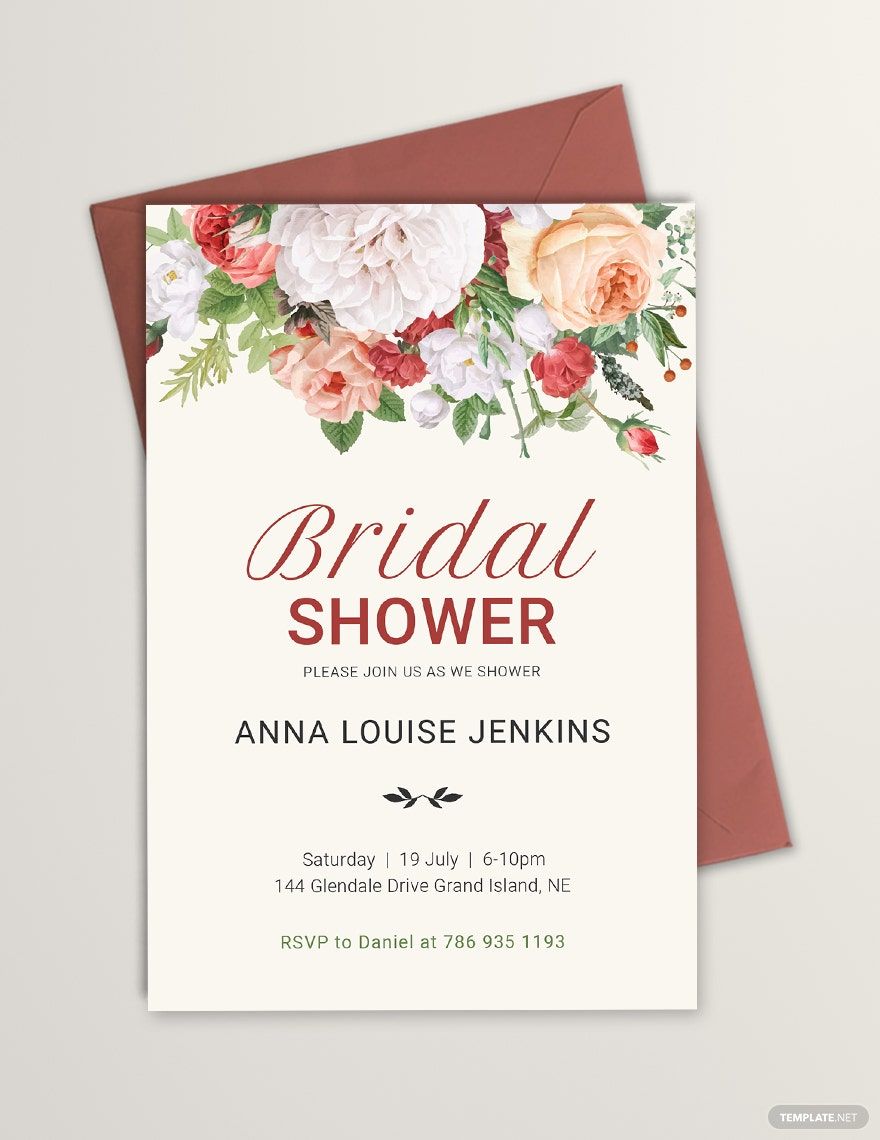 Wildflower Bridal Shower Invitation Template