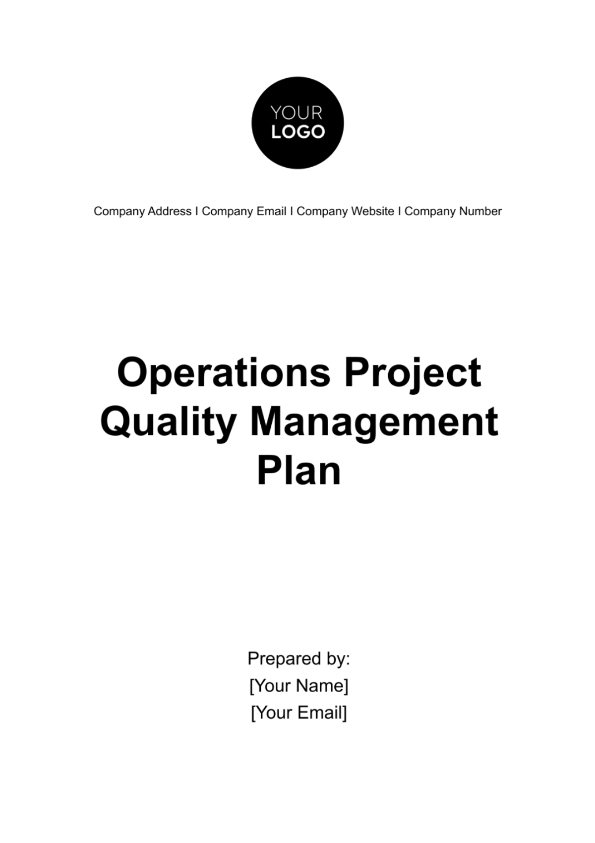 Operations Project Quality Management Plan Template - Edit Online & Download