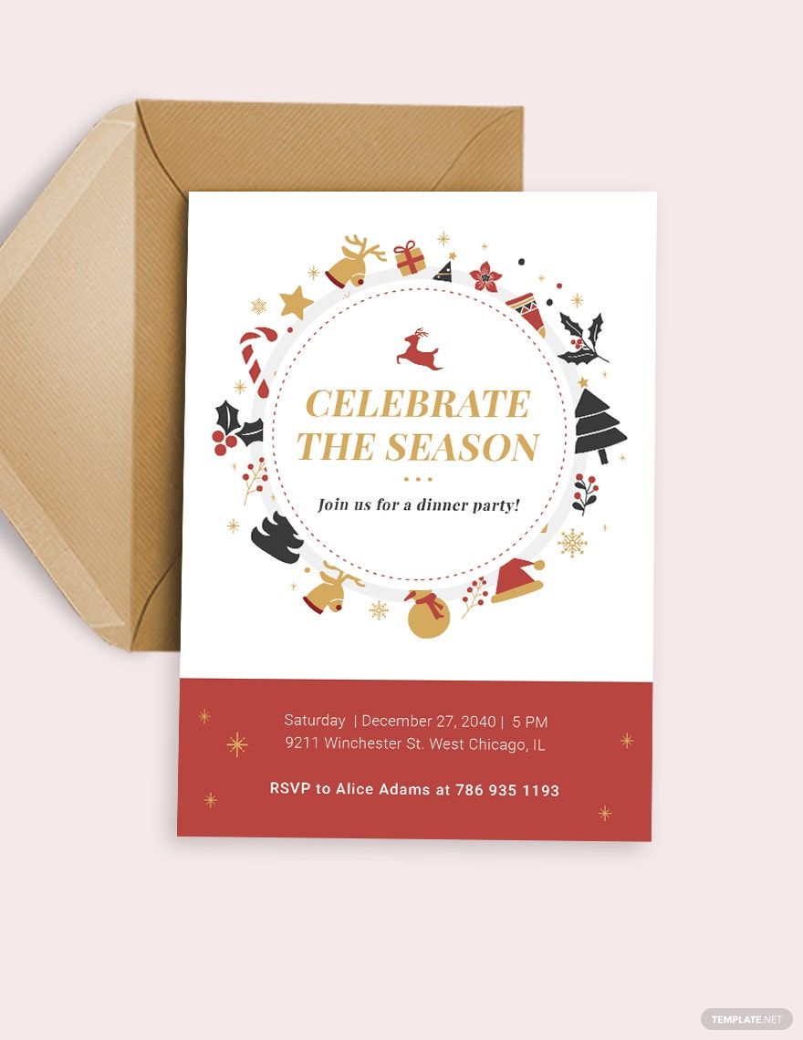 X Mas Invitation Template in Word, Illustrator, PSD, Apple Pages, Publisher