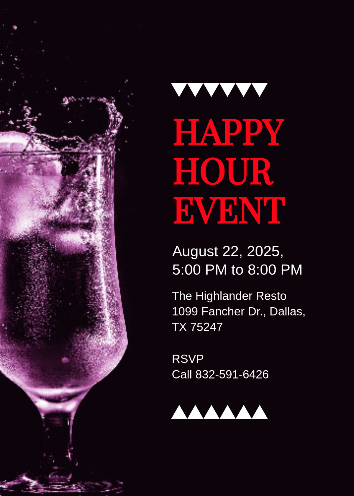 Happy Hour Event Invitation Template