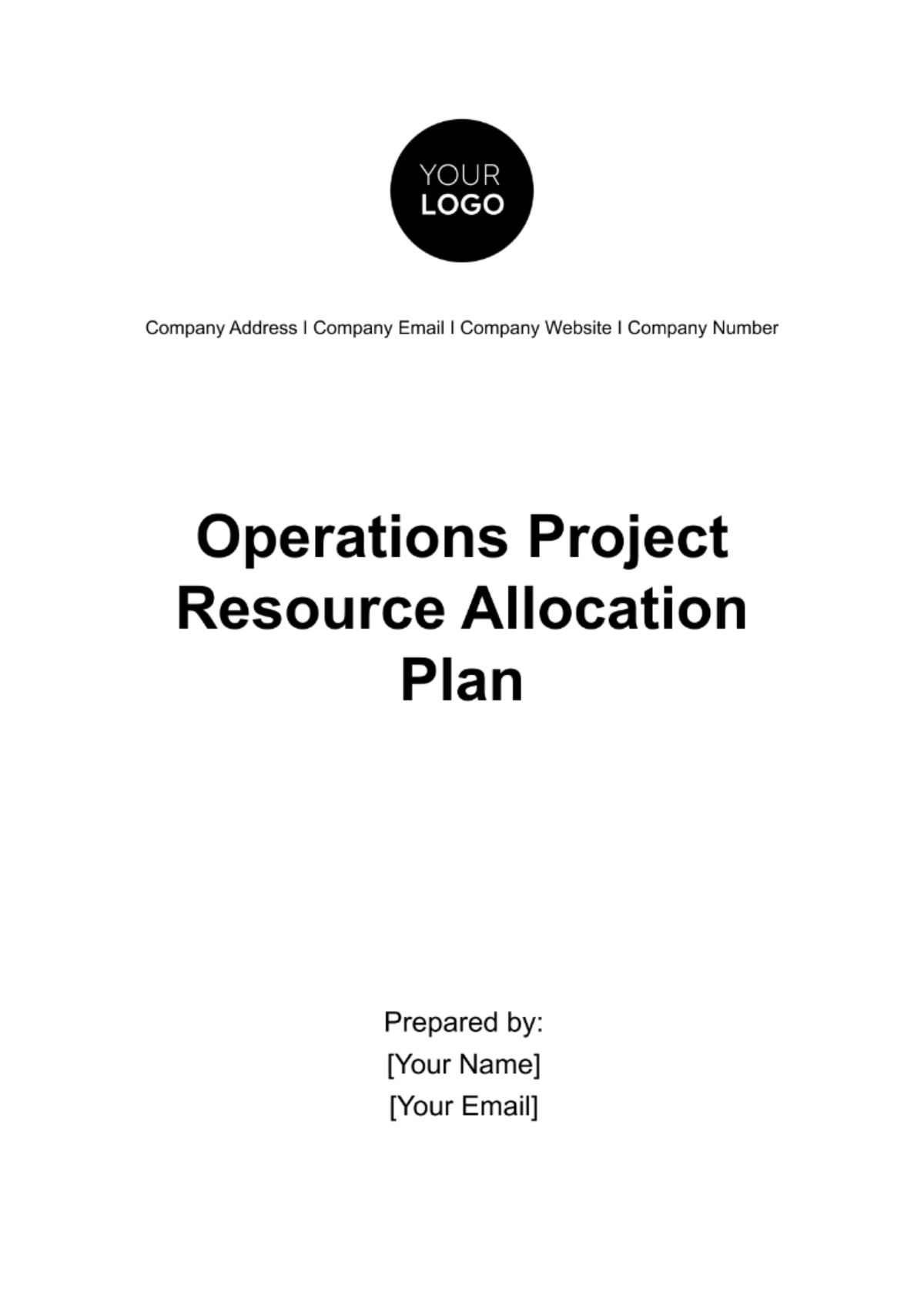 Free Operations Project Resource Allocation Plan Template