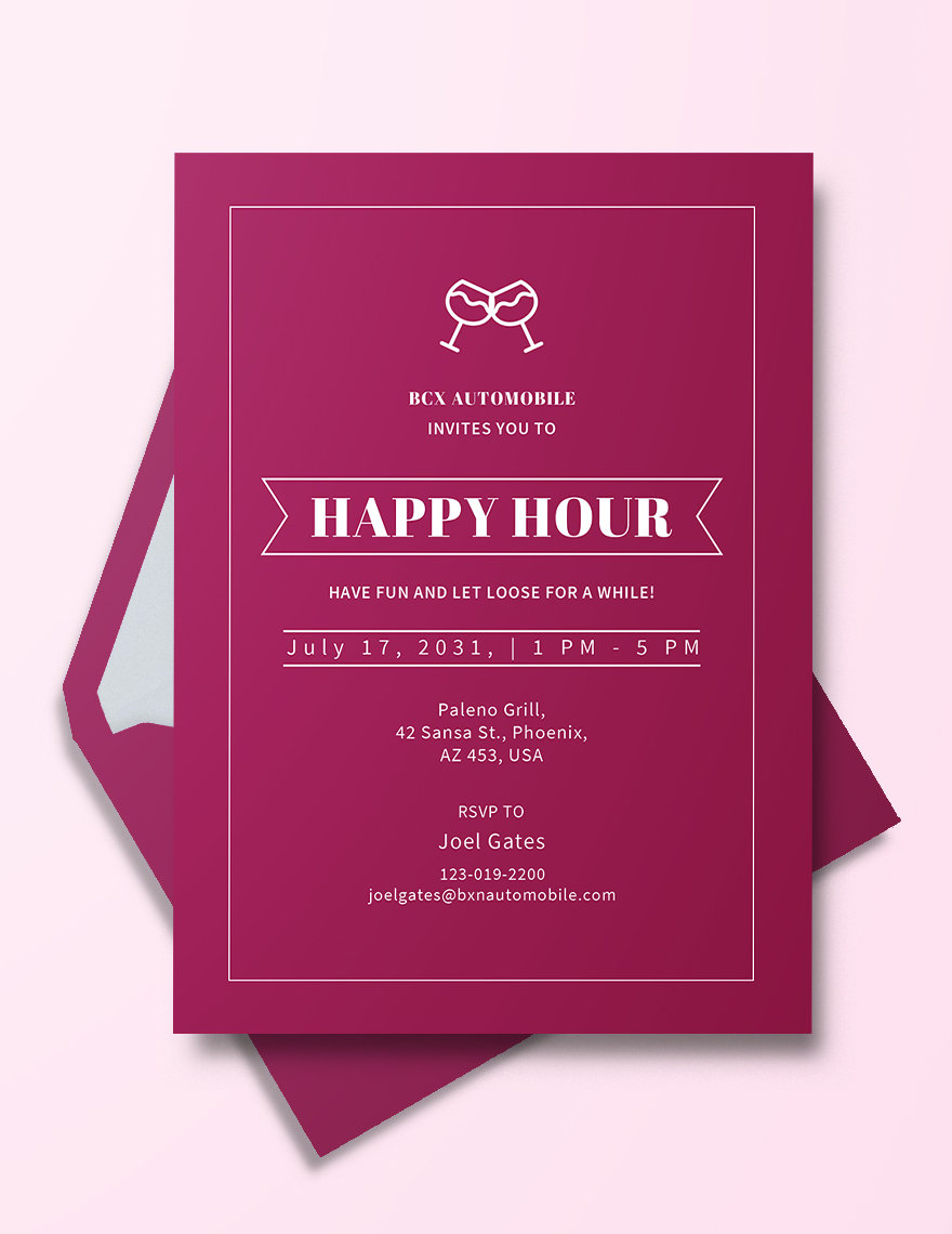 Free Professional Happy Hour Invitation Template