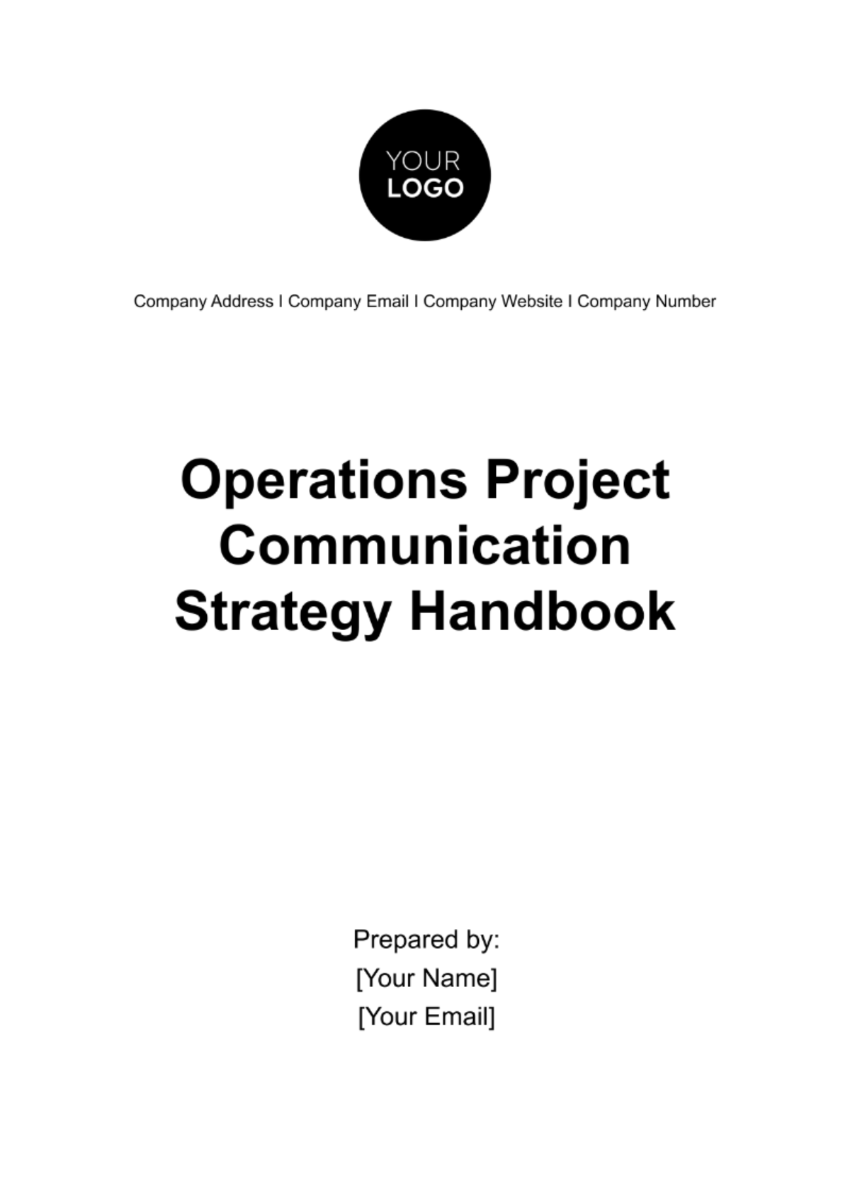 Operations Project Communication Strategy Handbook Template