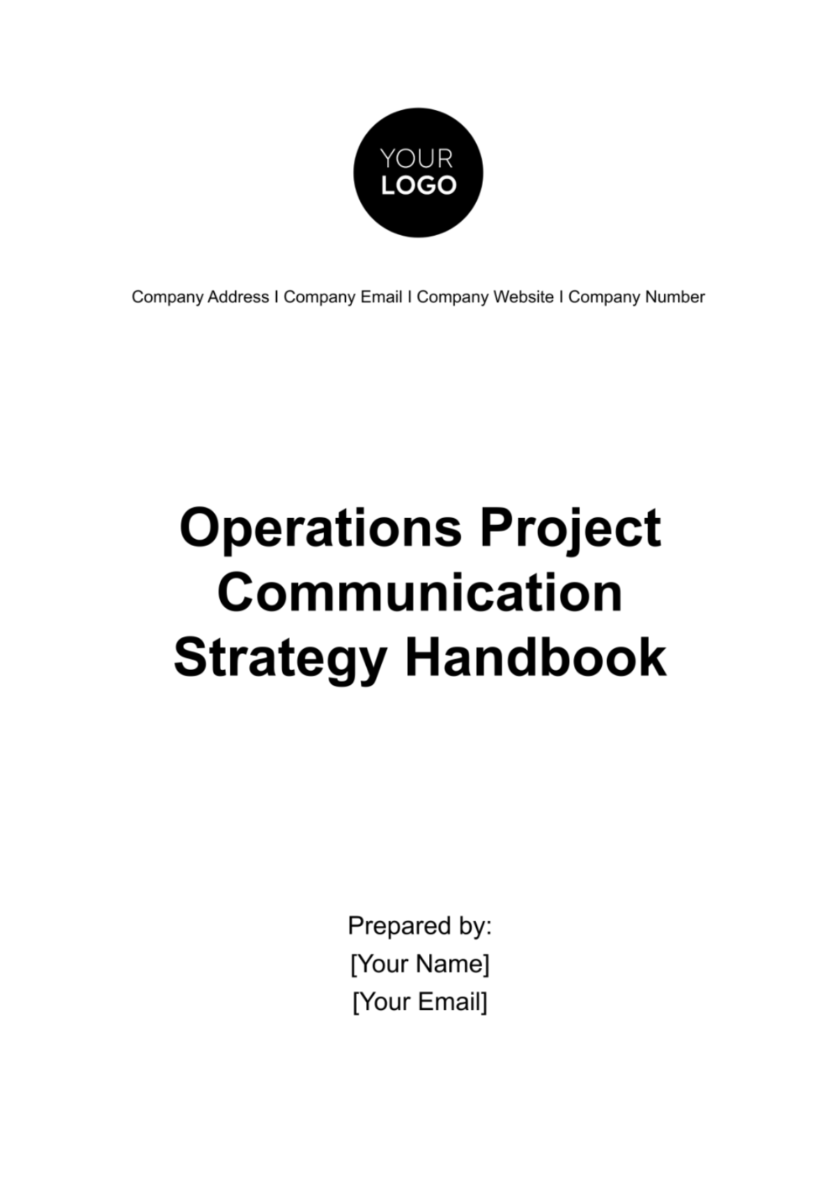 Operations Project Communication Strategy Handbook Template - Edit Online & Download