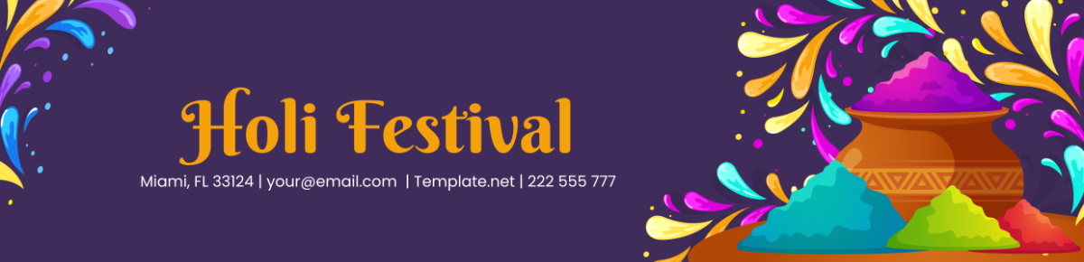 Holi Festival Header Template