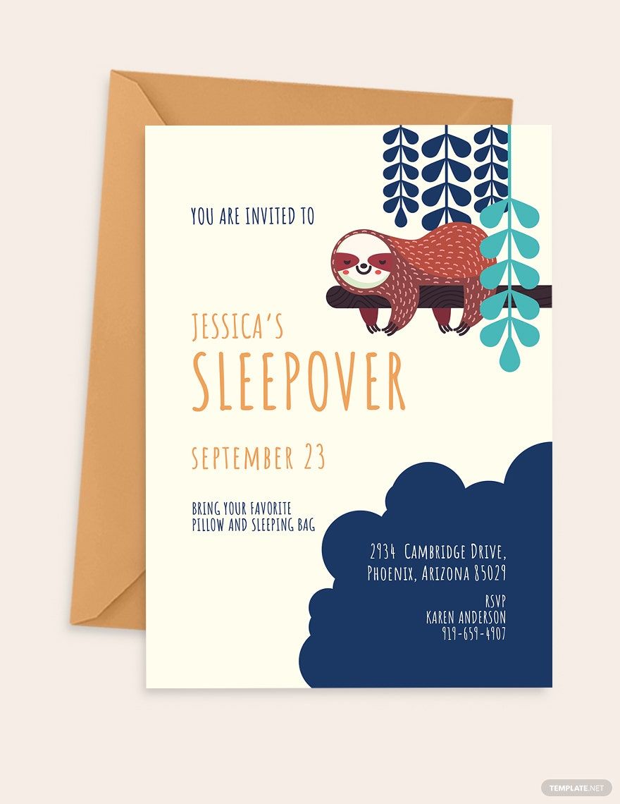 Sleepover Party Invitation Template