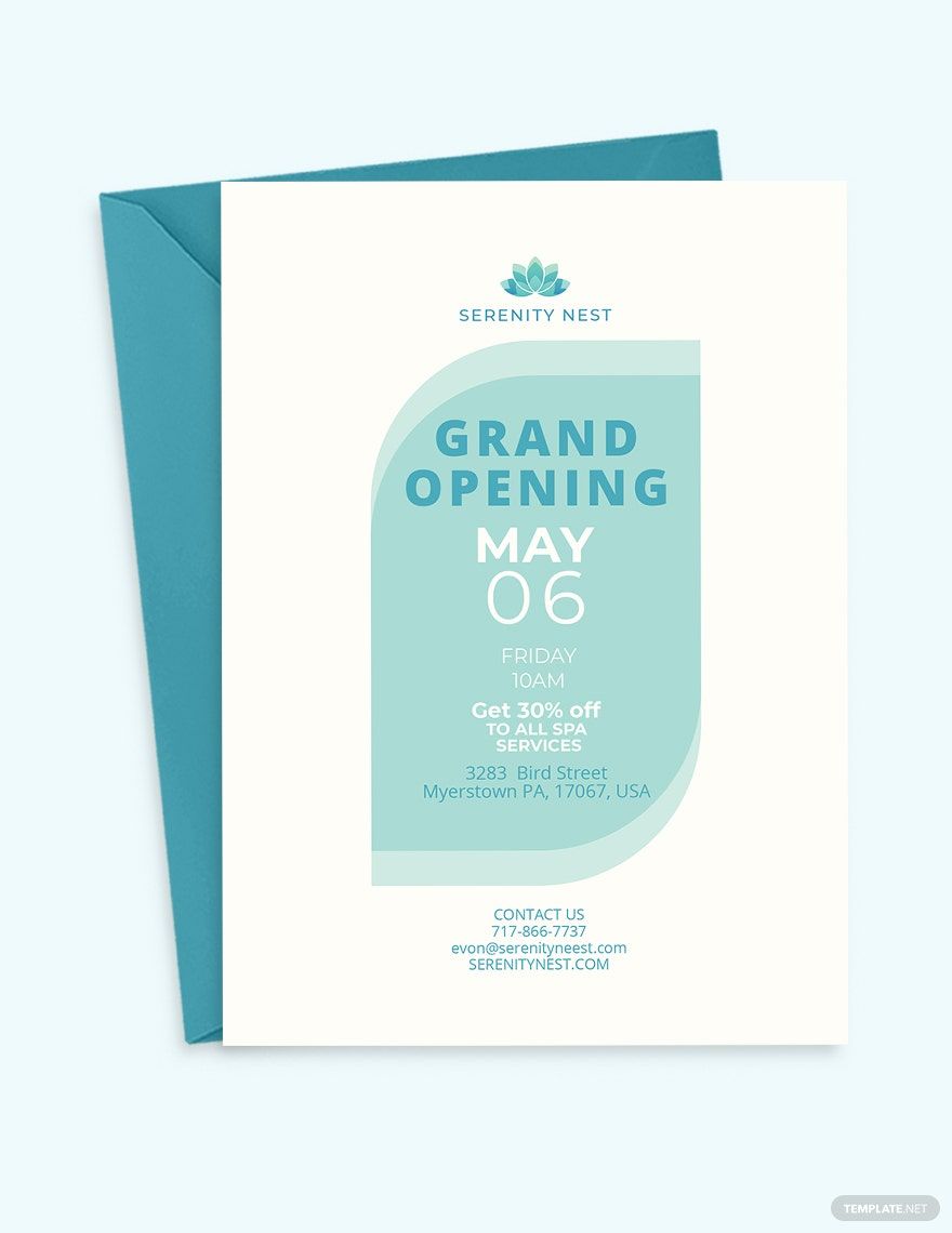 Spa Grand Opening Invitation Template