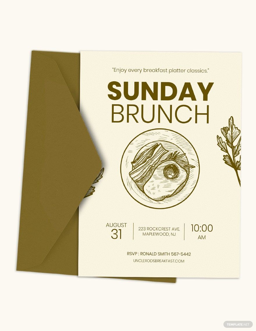 Free Sunday Brunch Invitation Template in Word, Illustrator, PSD, Apple Pages, Publisher