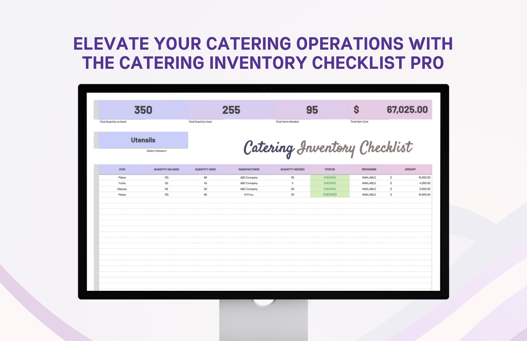 Catering Inventory Checklist Template