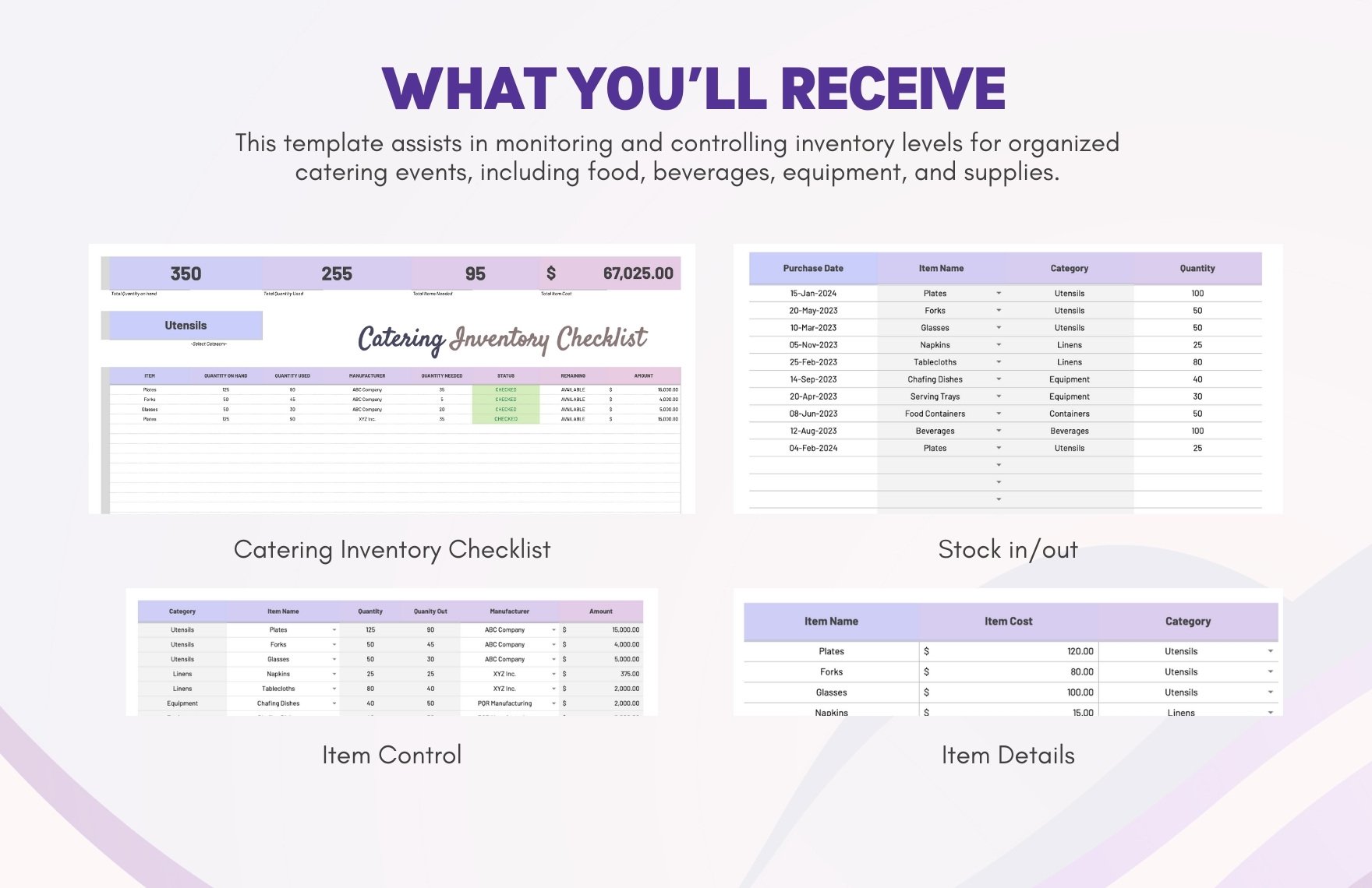 Catering Inventory Checklist Template