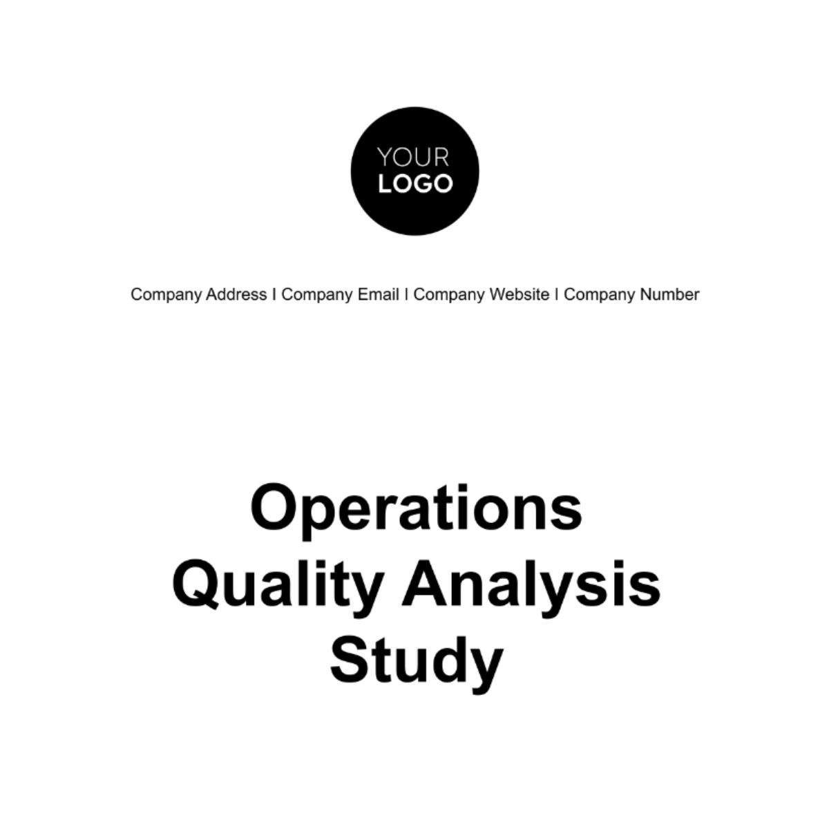 Operations Quality Analysis Study Template - Edit Online & Download