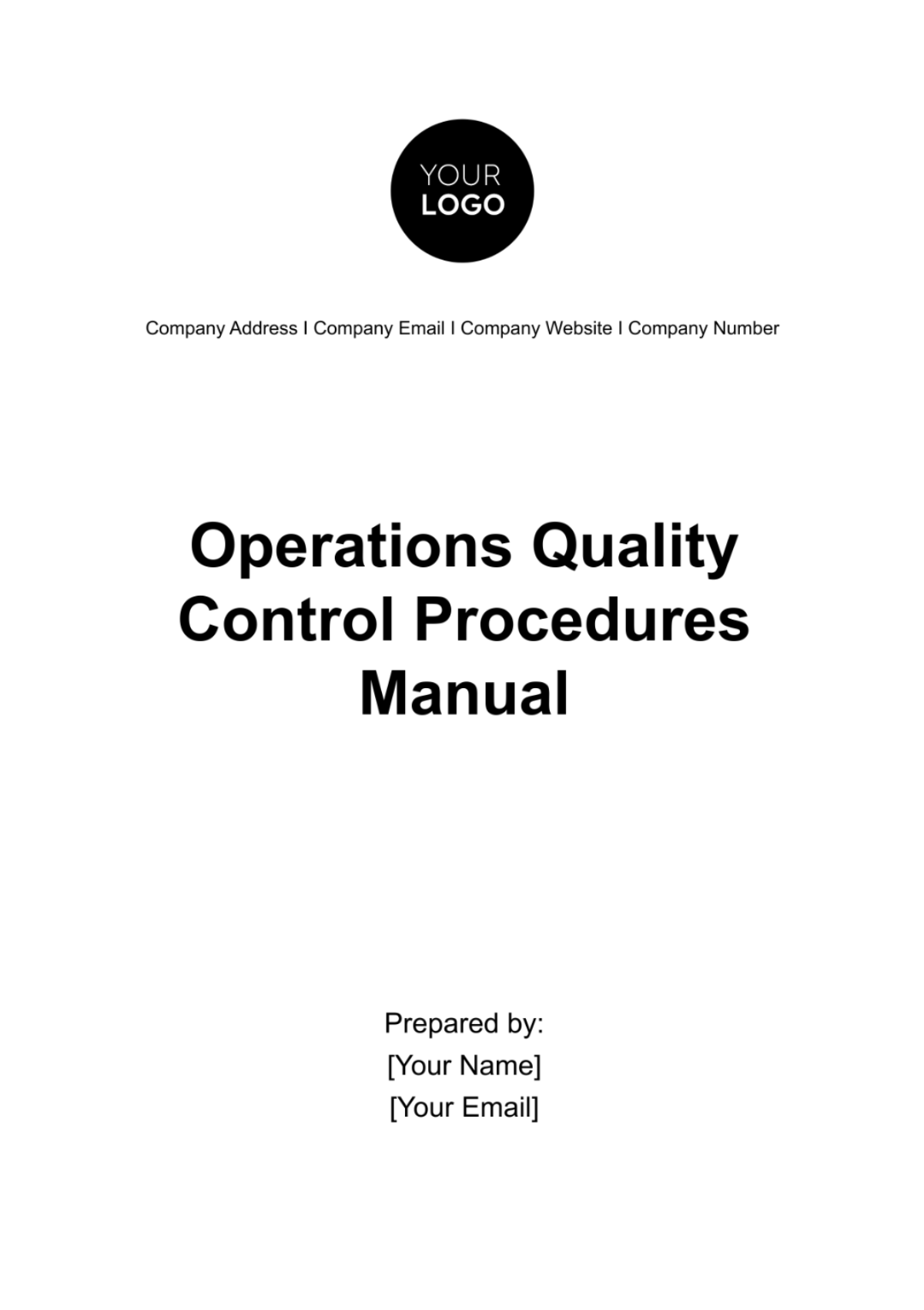 Operations Quality Control Procedures Manual Template