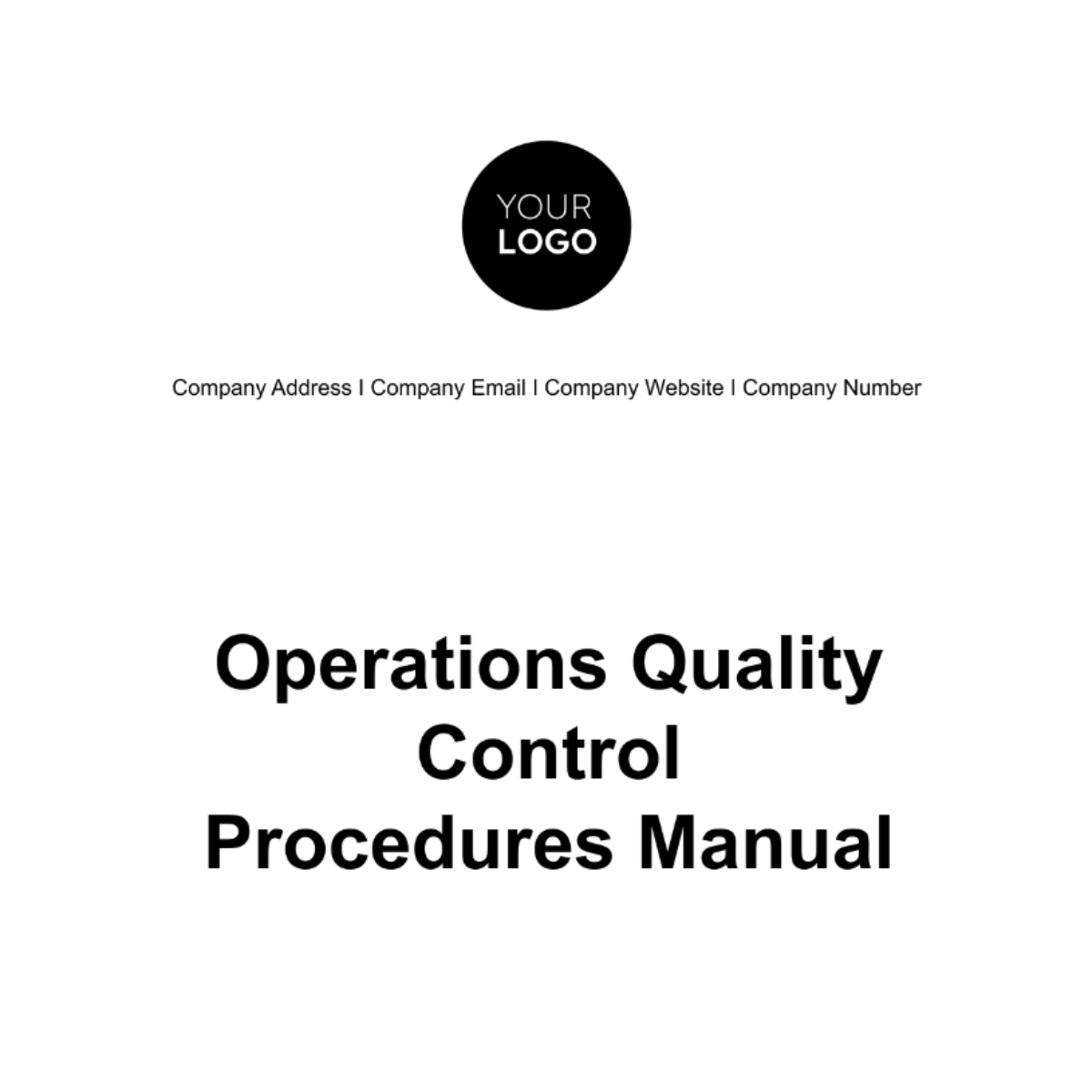 Operations Quality Control Procedures Manual Template - Edit Online & Download