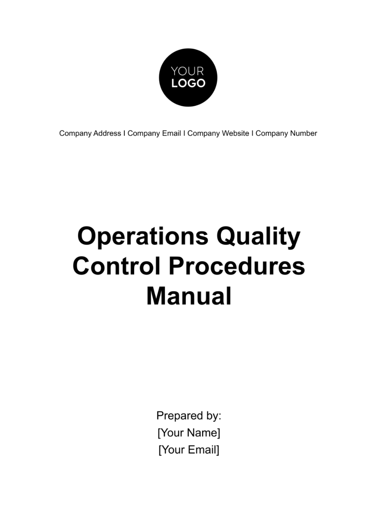 Operations Quality Control Procedures Manual Template - Edit Online & Download