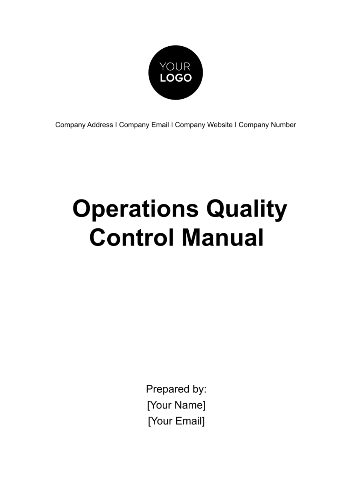 Operations Quality Control Manual Template