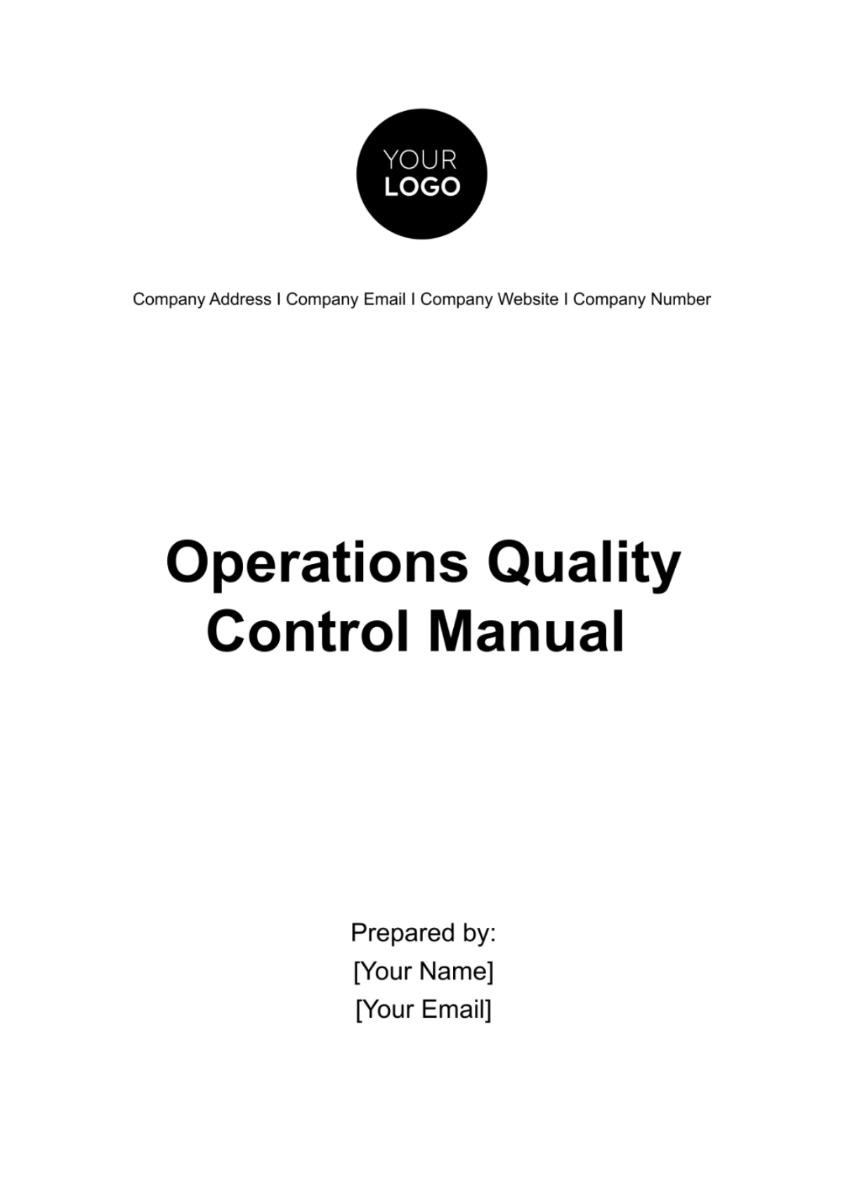 Operations Quality Control Manual Template - Edit Online & Download