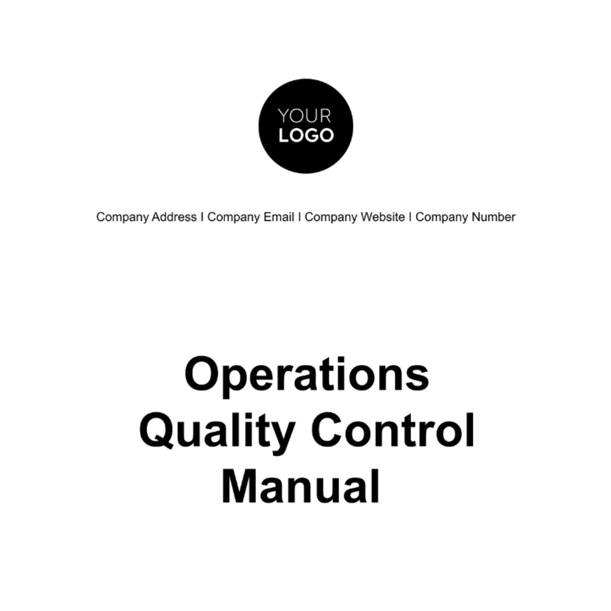 Operations Quality Control Manual Template - Edit Online & Download