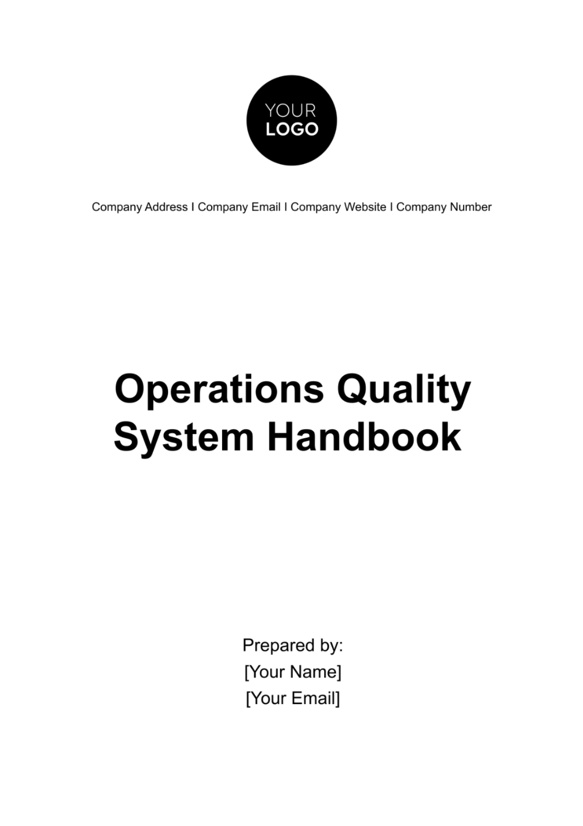 Operations Quality System Handbook Template - Edit Online & Download