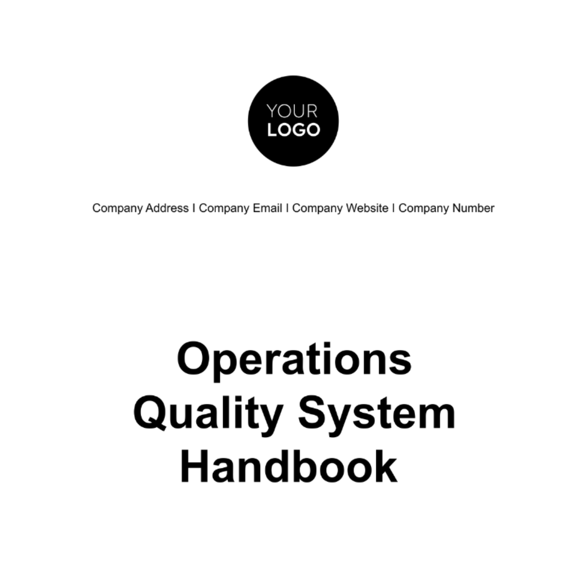 Operations Quality System Handbook Template - Edit Online & Download