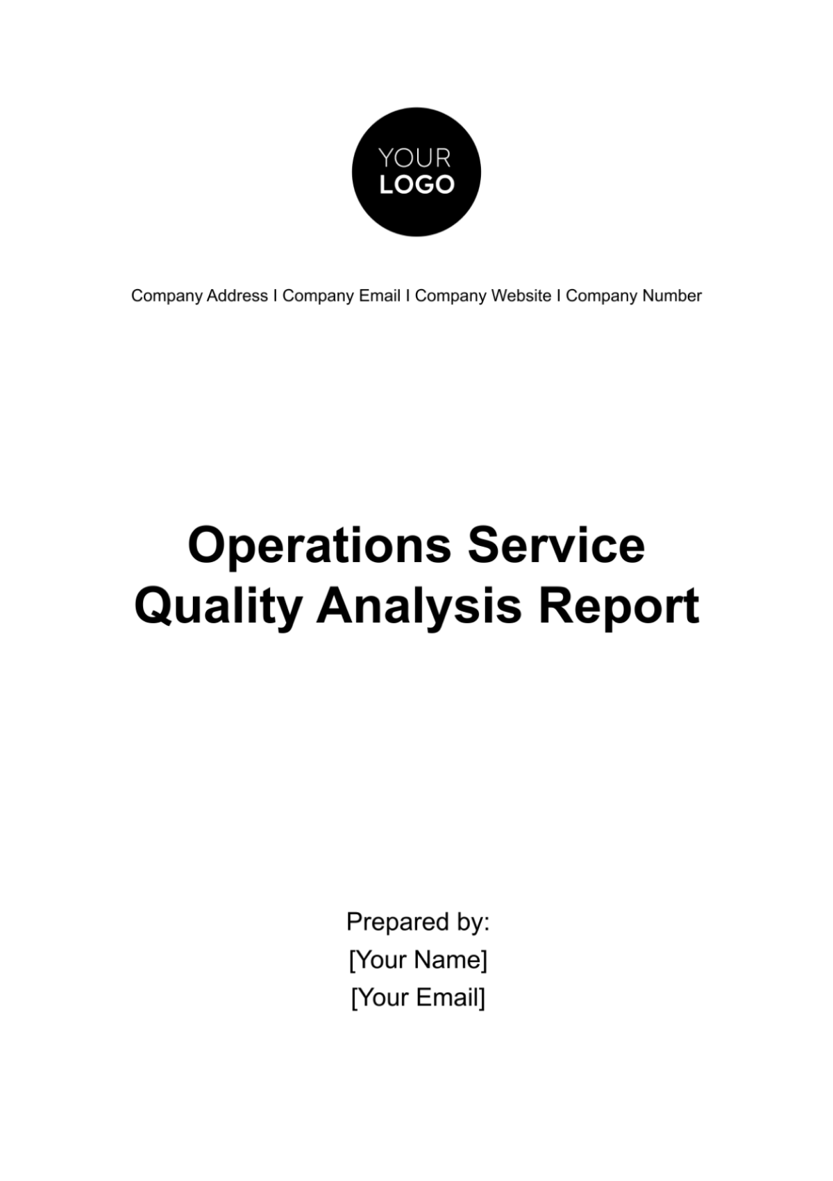 Free Operations Service Quality Analysis Report Template