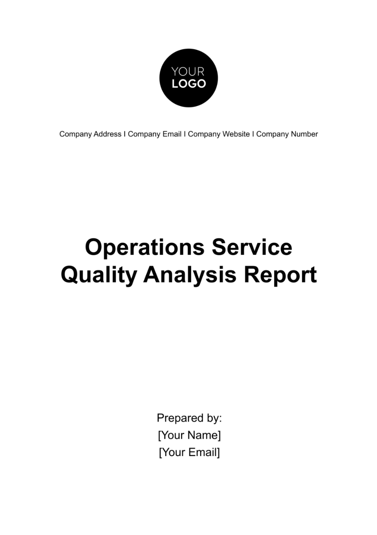 Operations Service Quality Analysis Report Template - Edit Online & Download