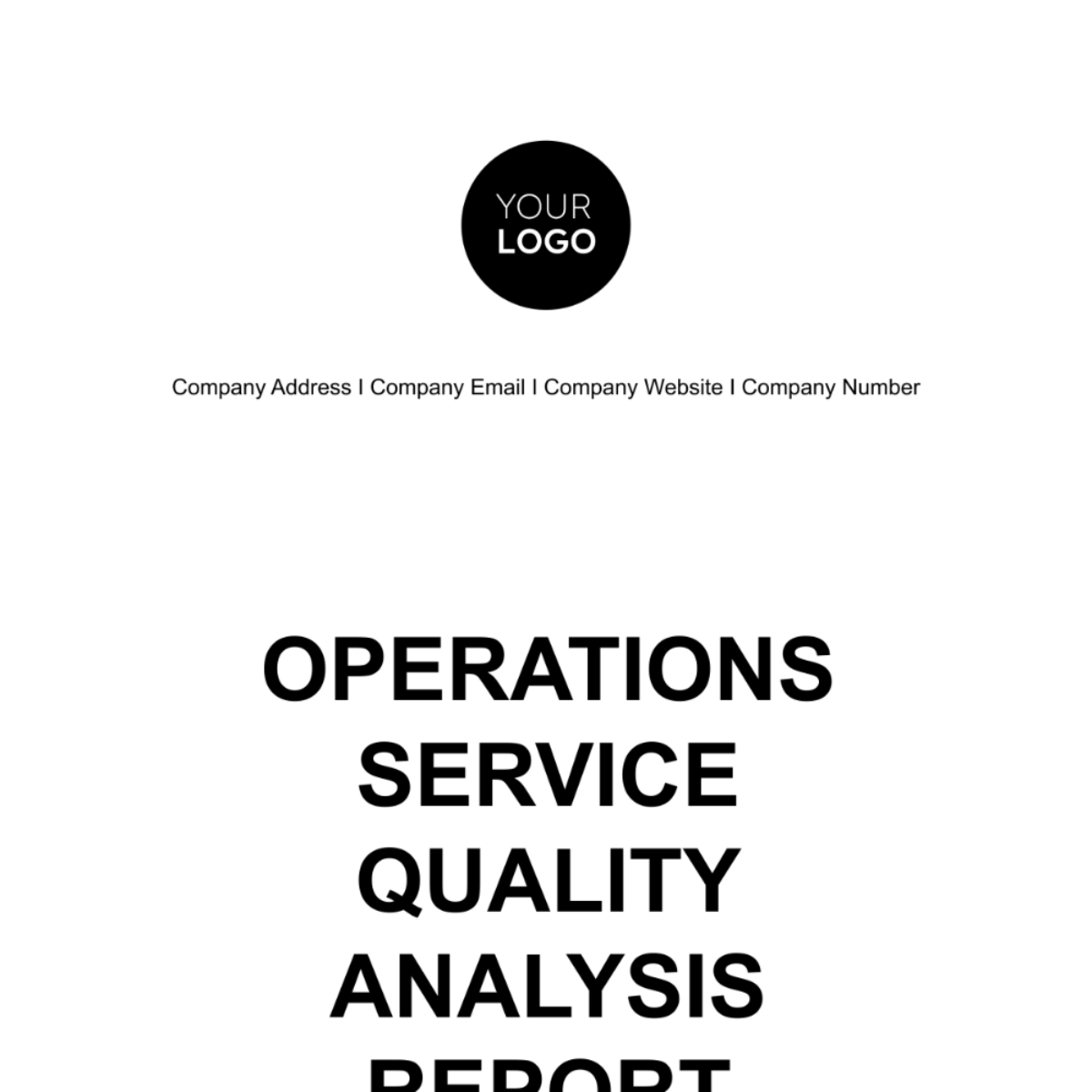 Operations Service Quality Analysis Report Template