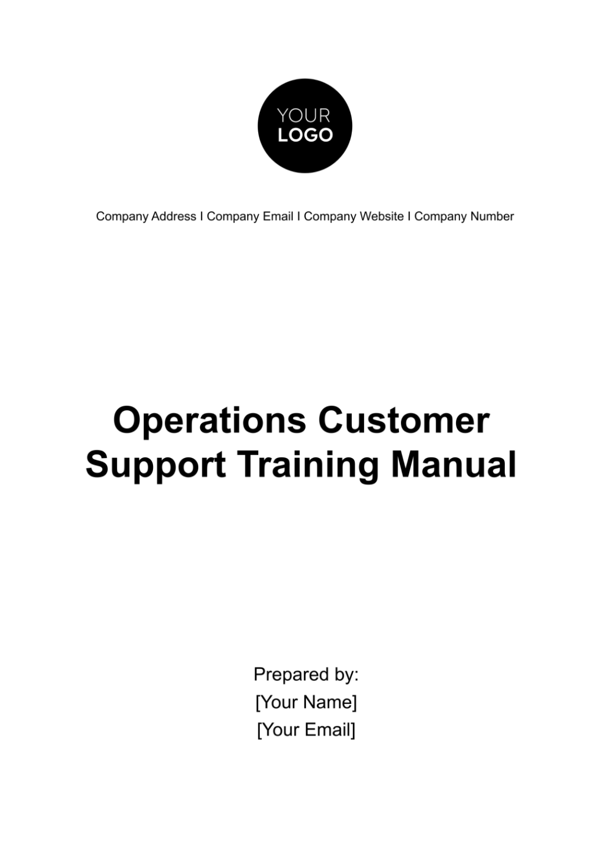 Operations Customer Support Training Manual Template