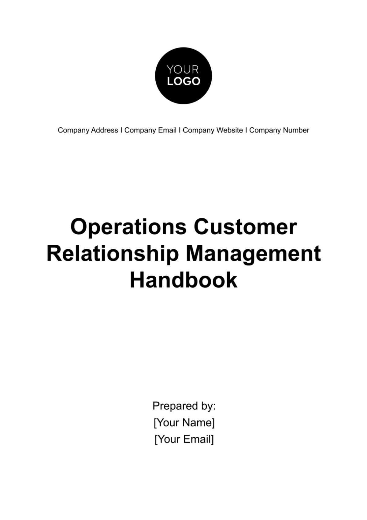 Operations Customer Relationship Management Handbook Template