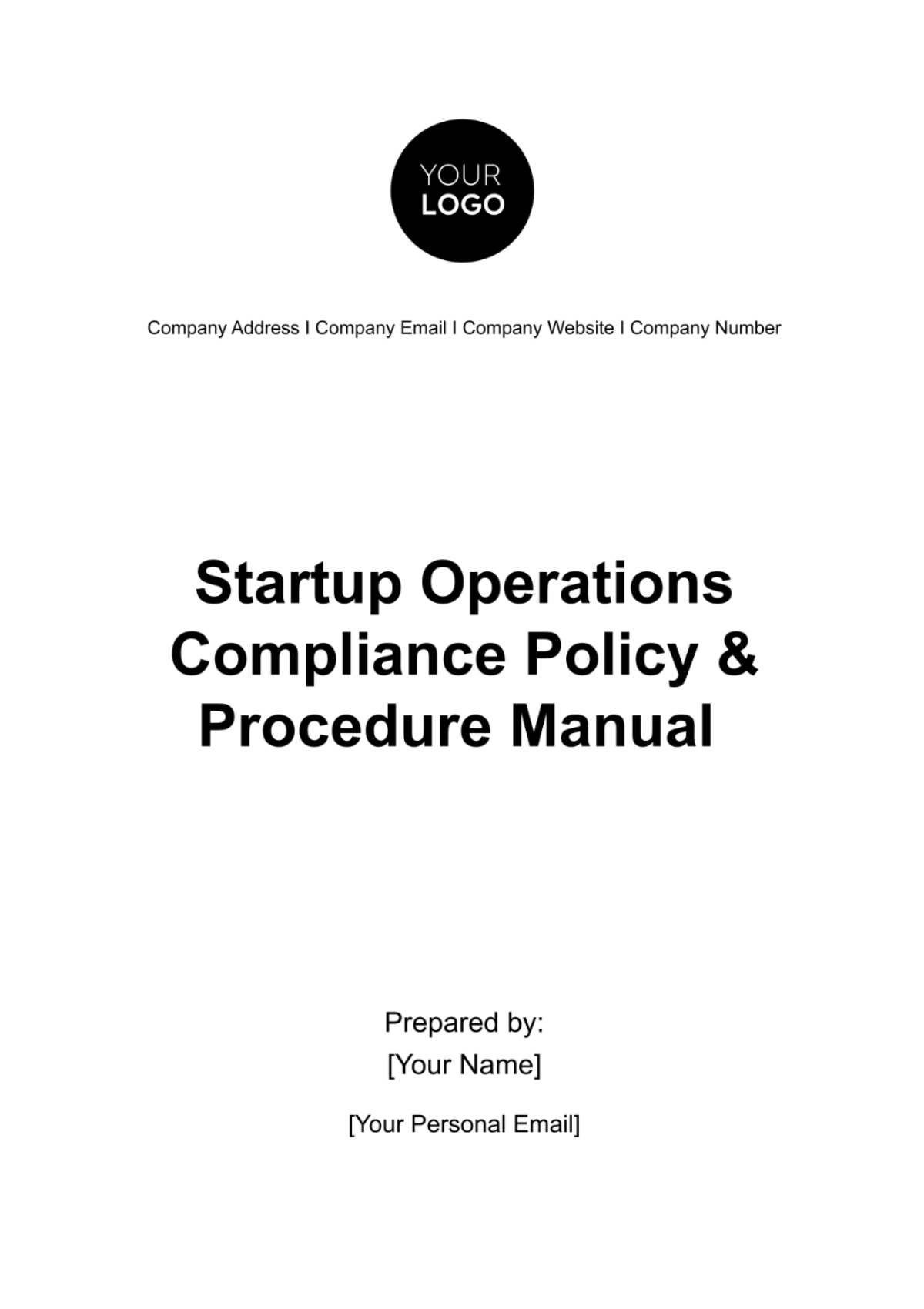 Startup Operations Compliance Policy & Procedure Manual Template