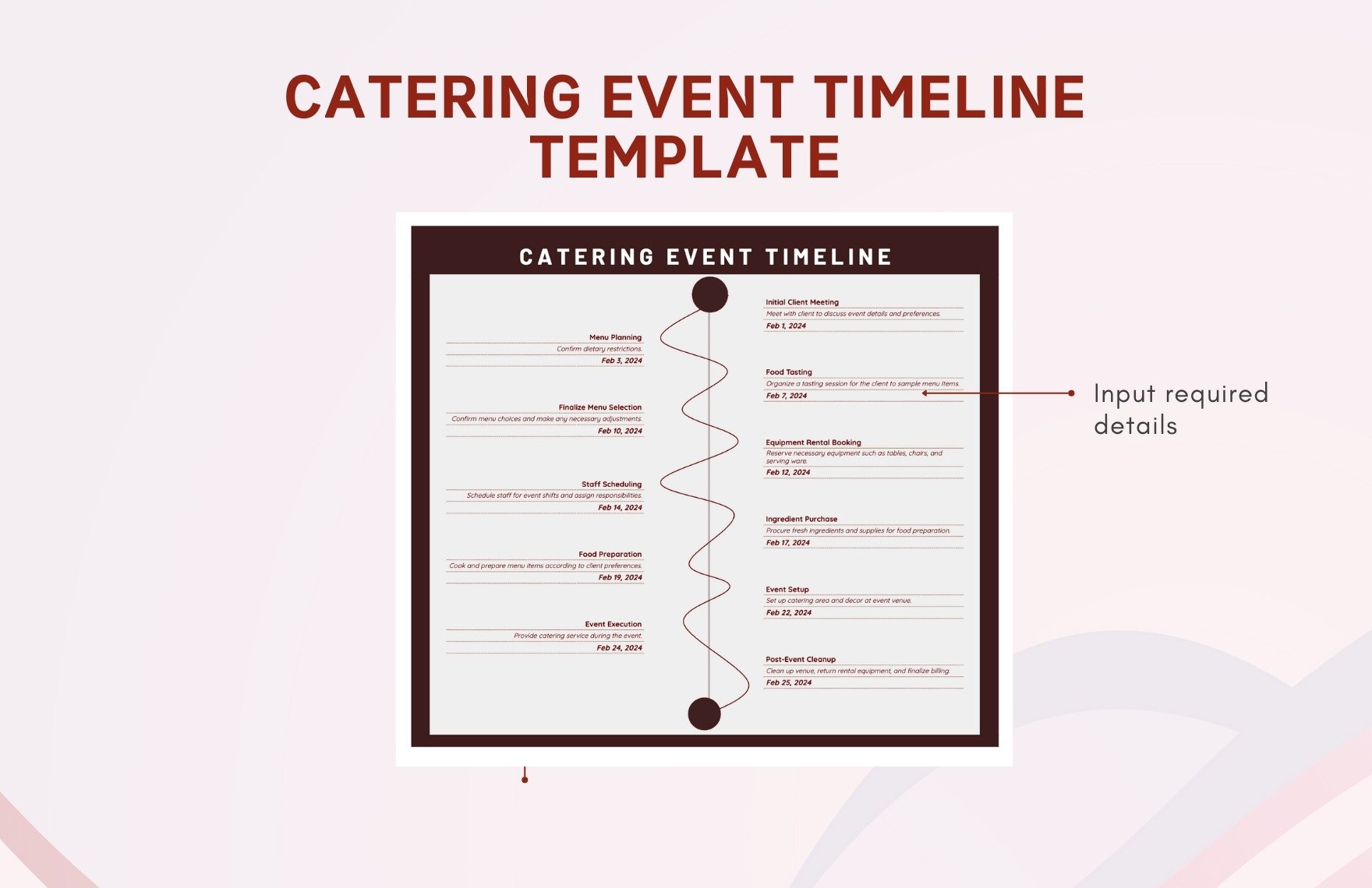 Catering Event Timeline Template