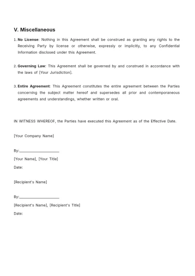 Free Startup Confidentiality Agreement Template to Edit Online
