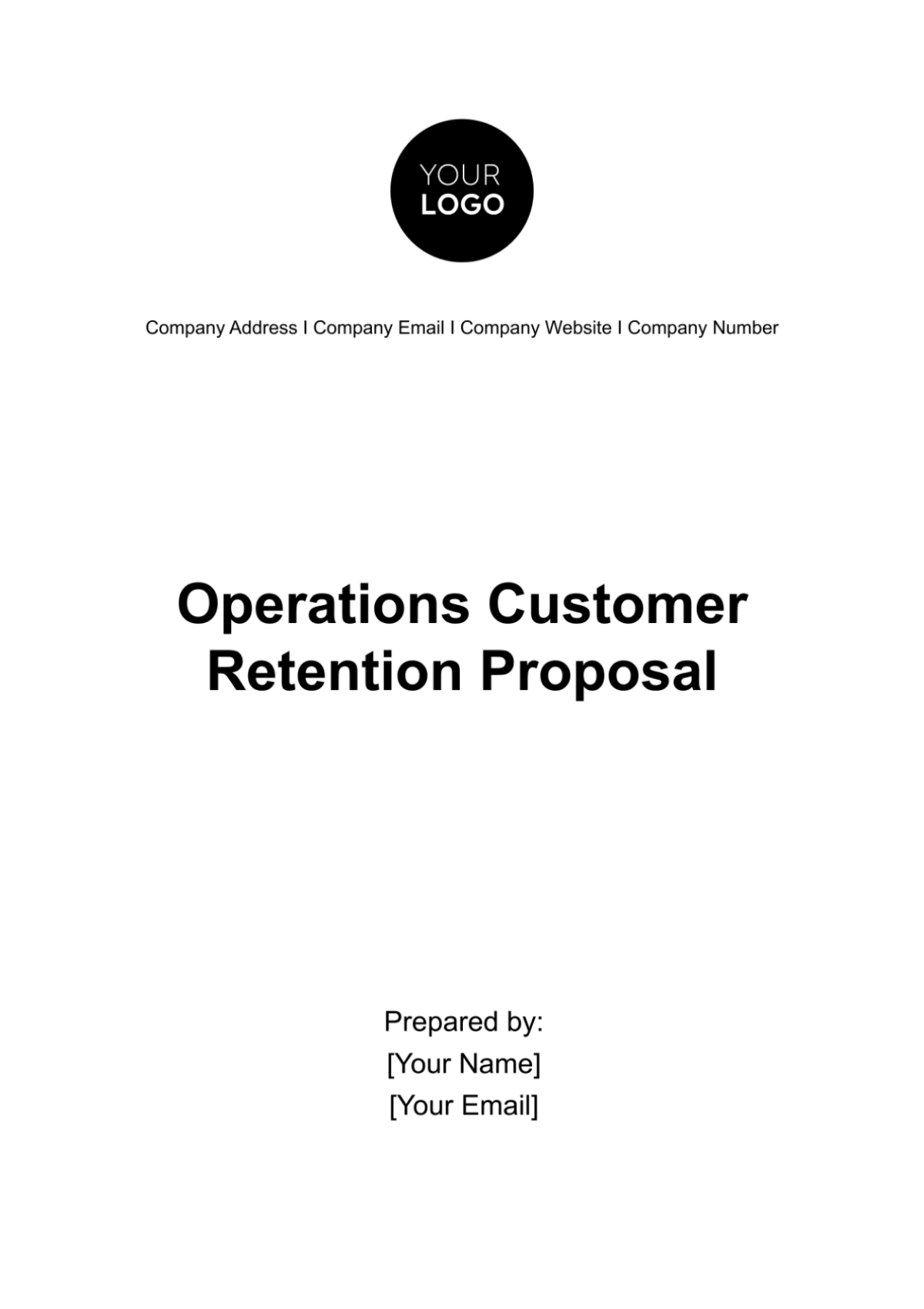 Free Operations Customer Retention Proposal Template