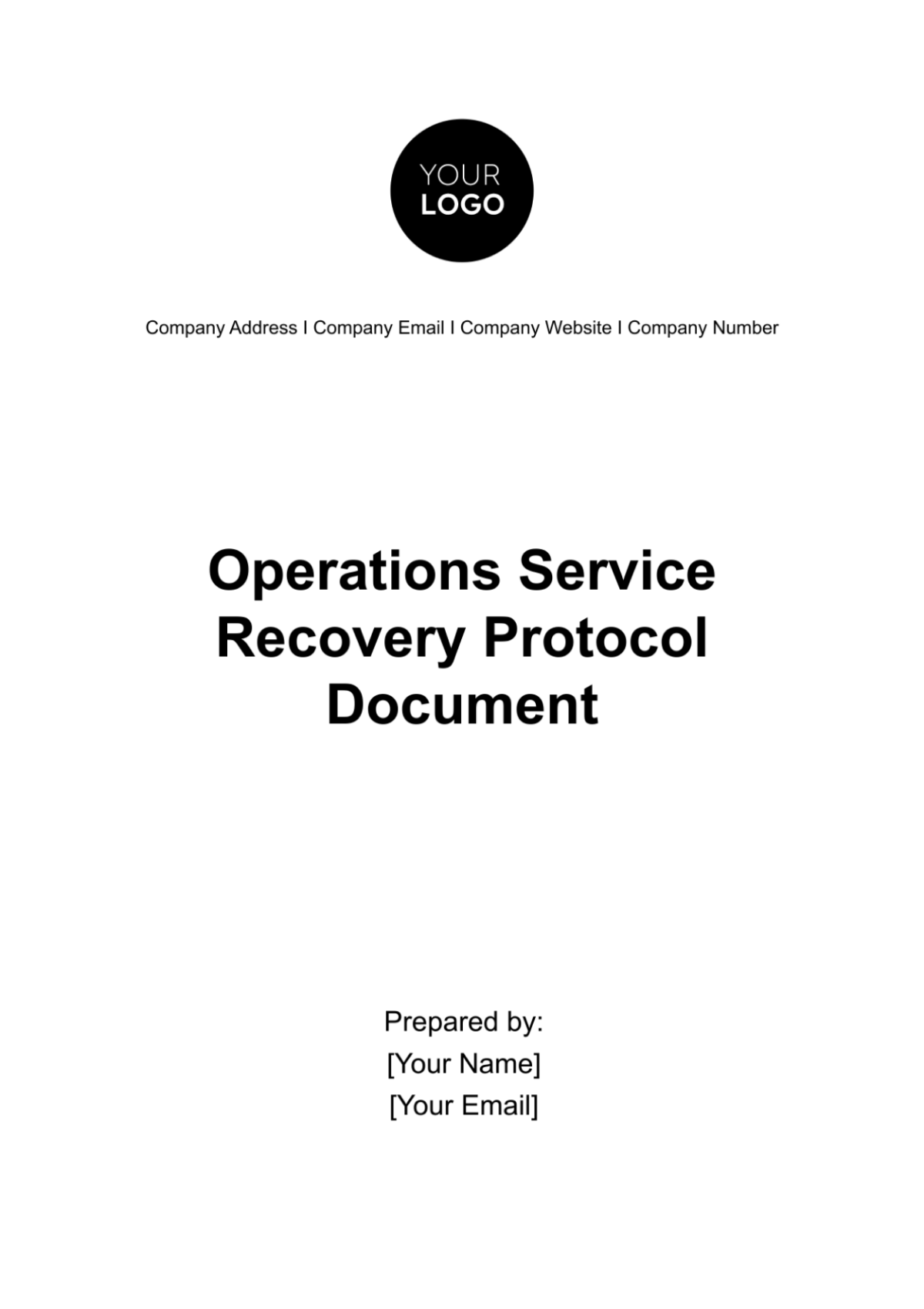 Operations Service Recovery Protocol Document Template