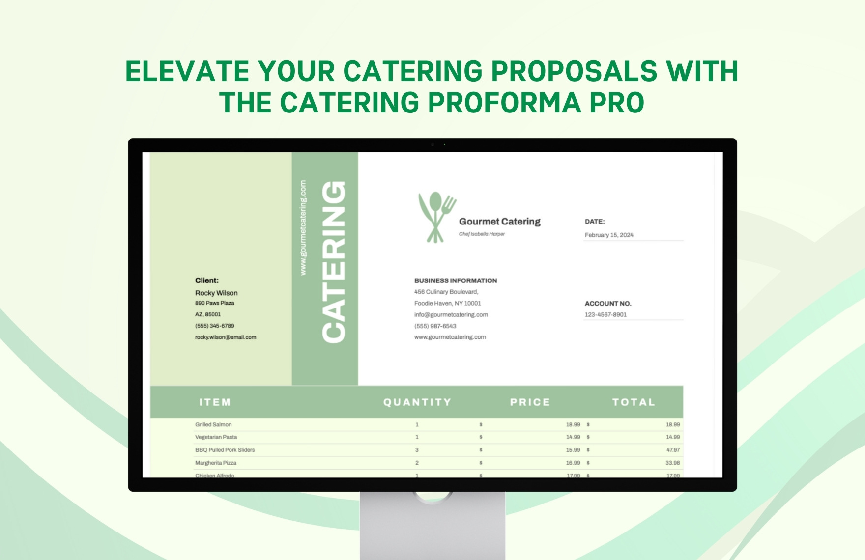 Catering Proforma Template