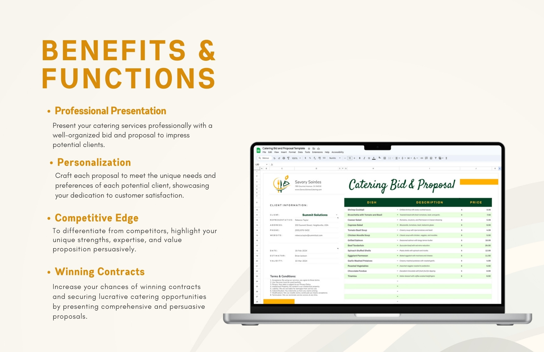 Catering Bid and Proposal Template